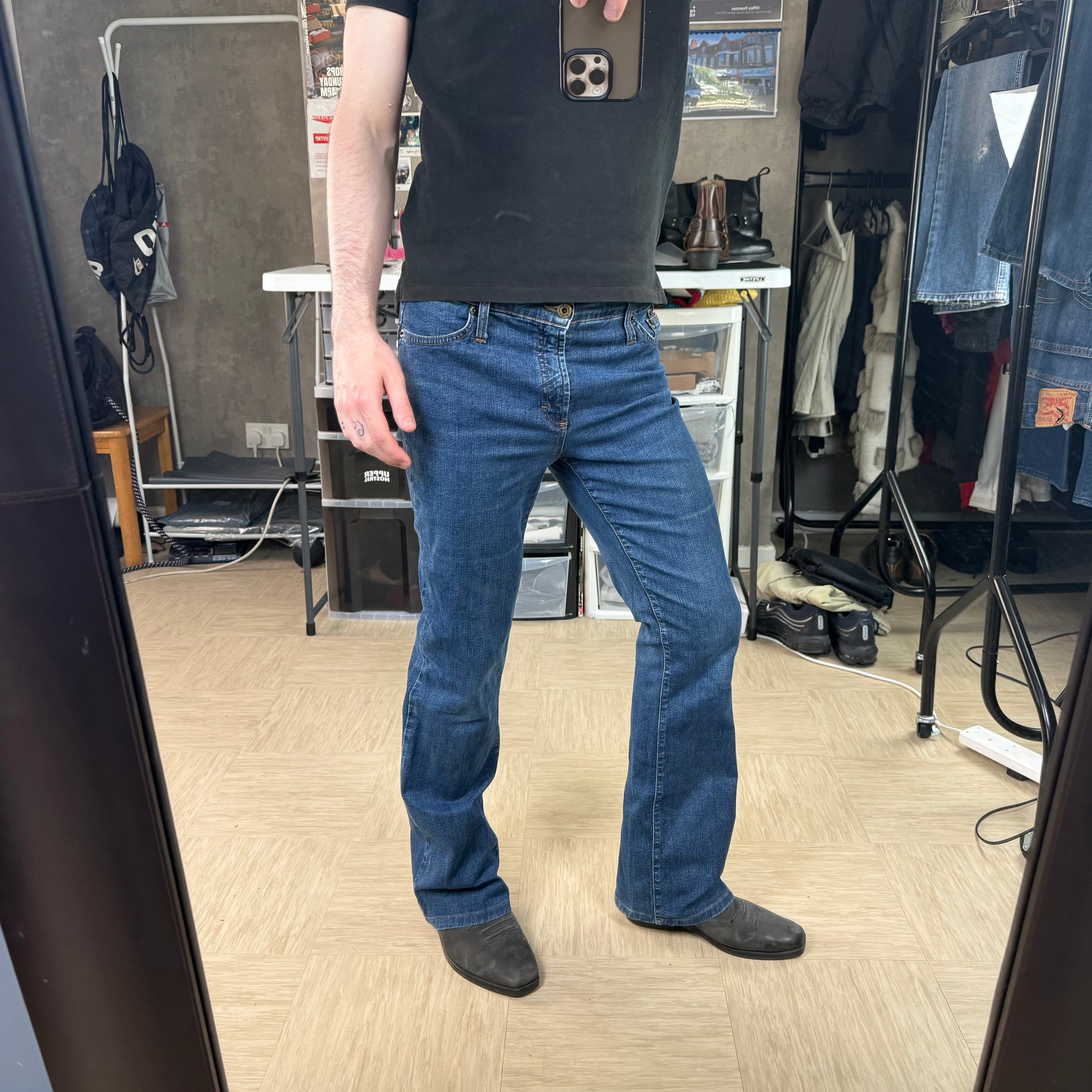 Dolce and gabbana 2000's fitted denim flare jeans (S)