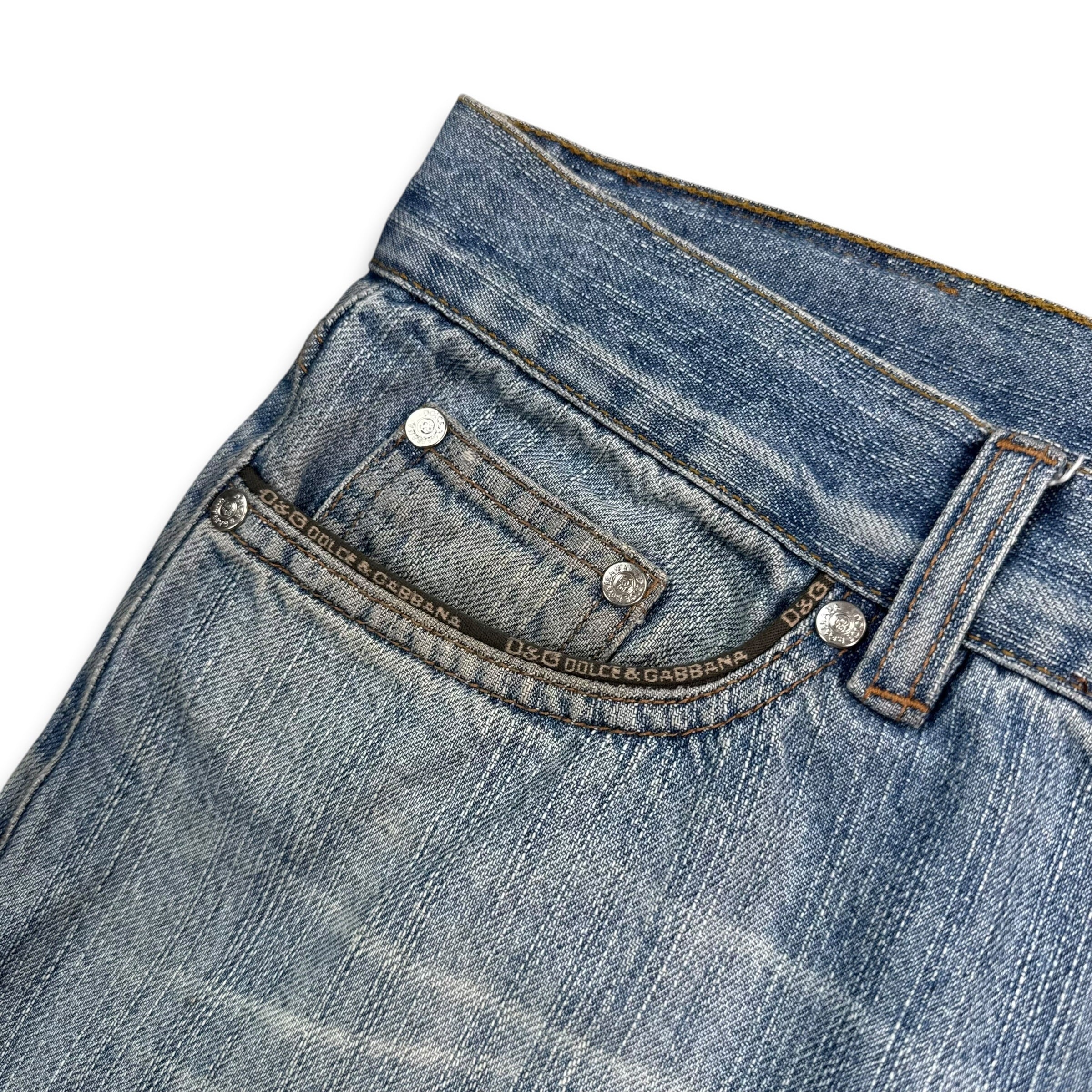 Dolce and gabbana 2000's relaxed washed denim straight leg jeans (S)