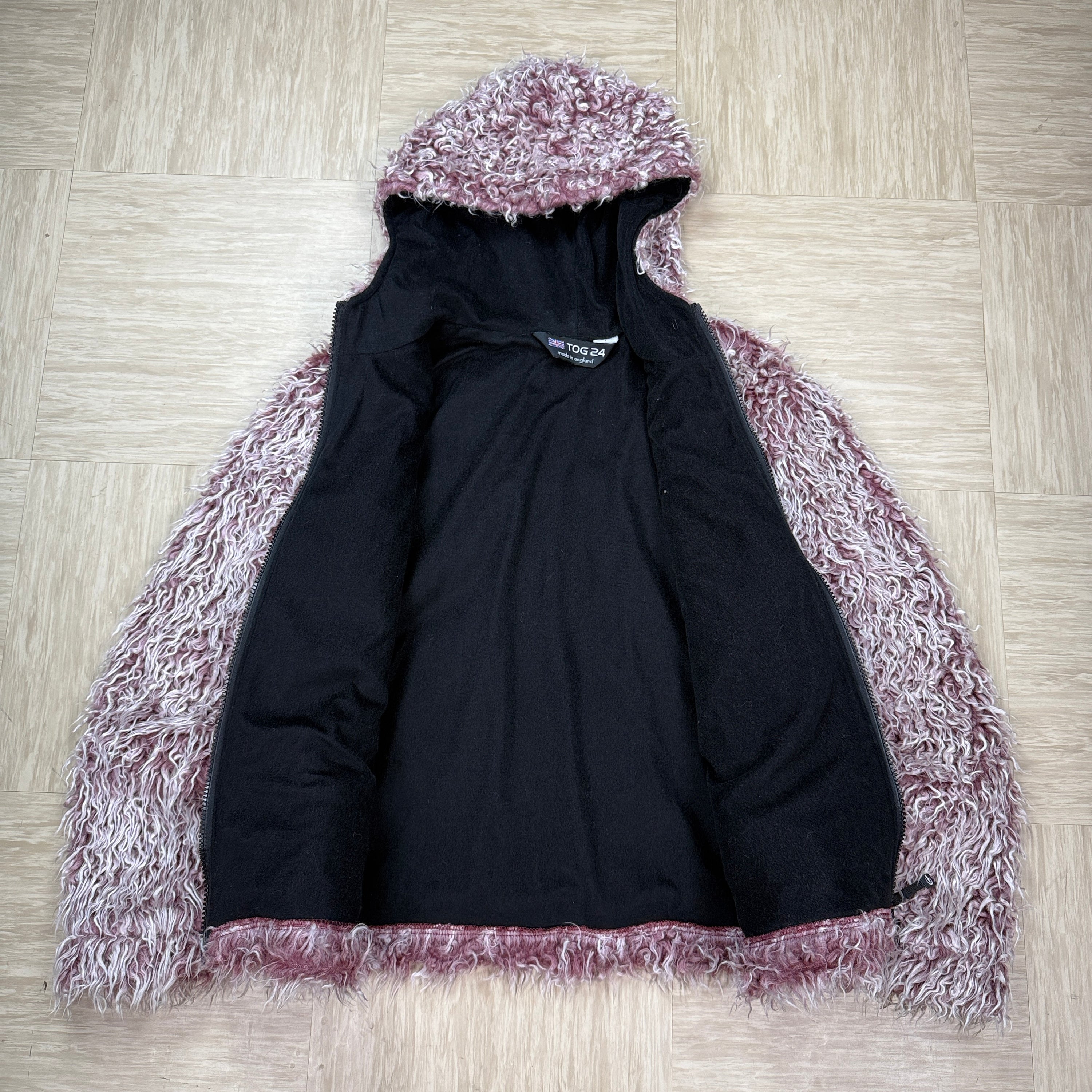 Tog24 1990's modacrylic faux fur yeti fleece jacket (S)