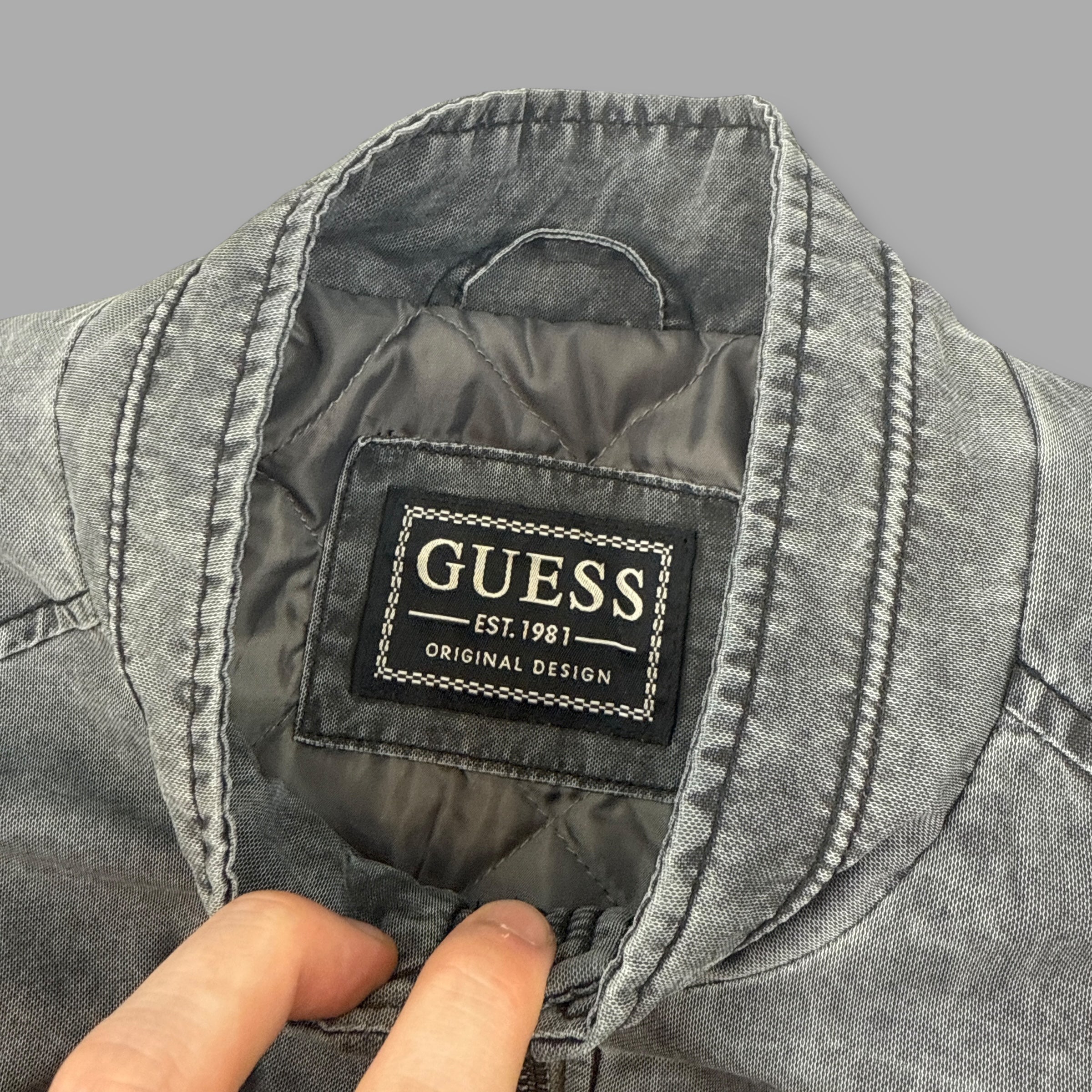 Guess 2000's technical washed contrast stitch coach jacket (M)