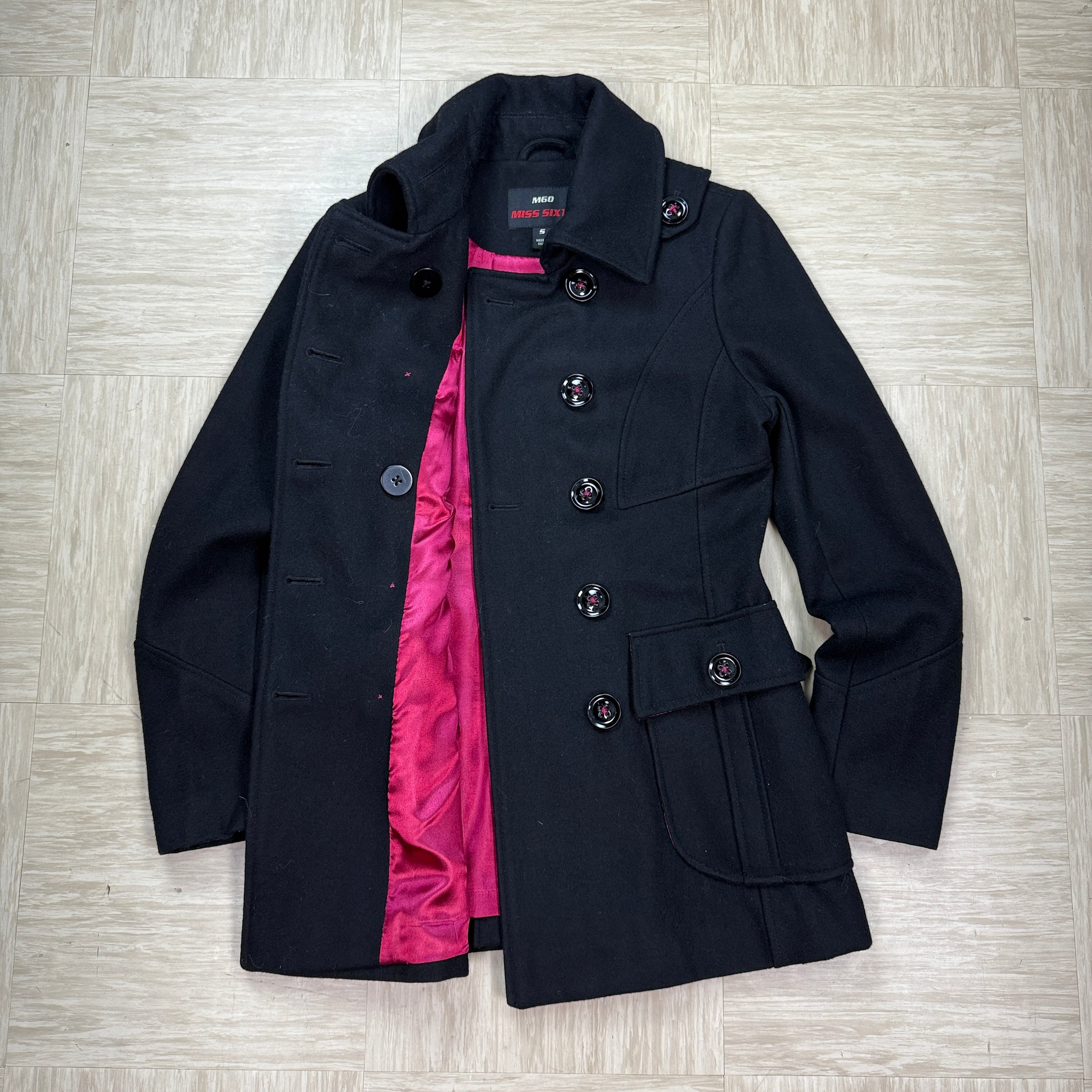 Miss Sixty 2000's wide collar button up wool peacoat (S) wms