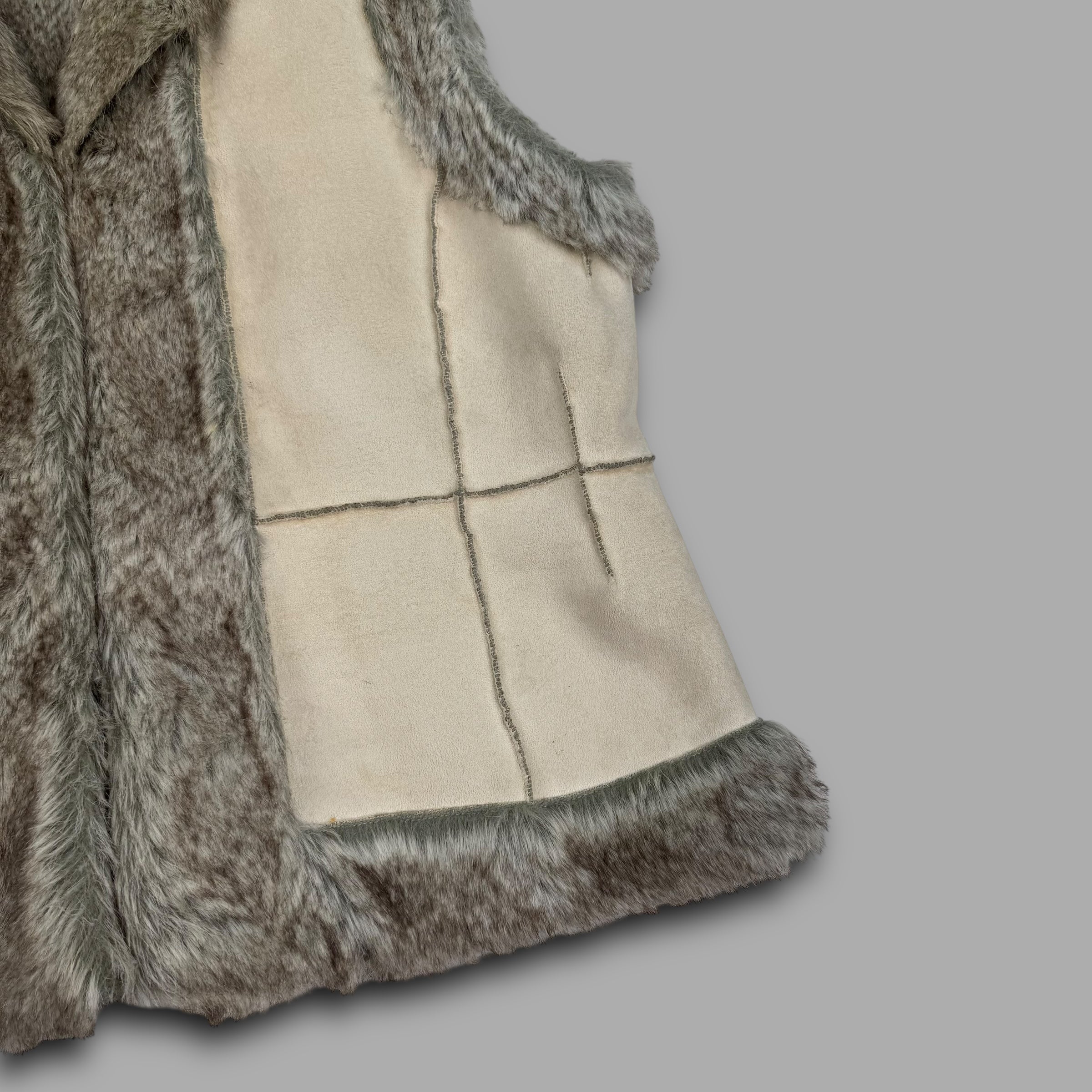 Wit and wisdom 2000's suede fur lined vest (L) wms