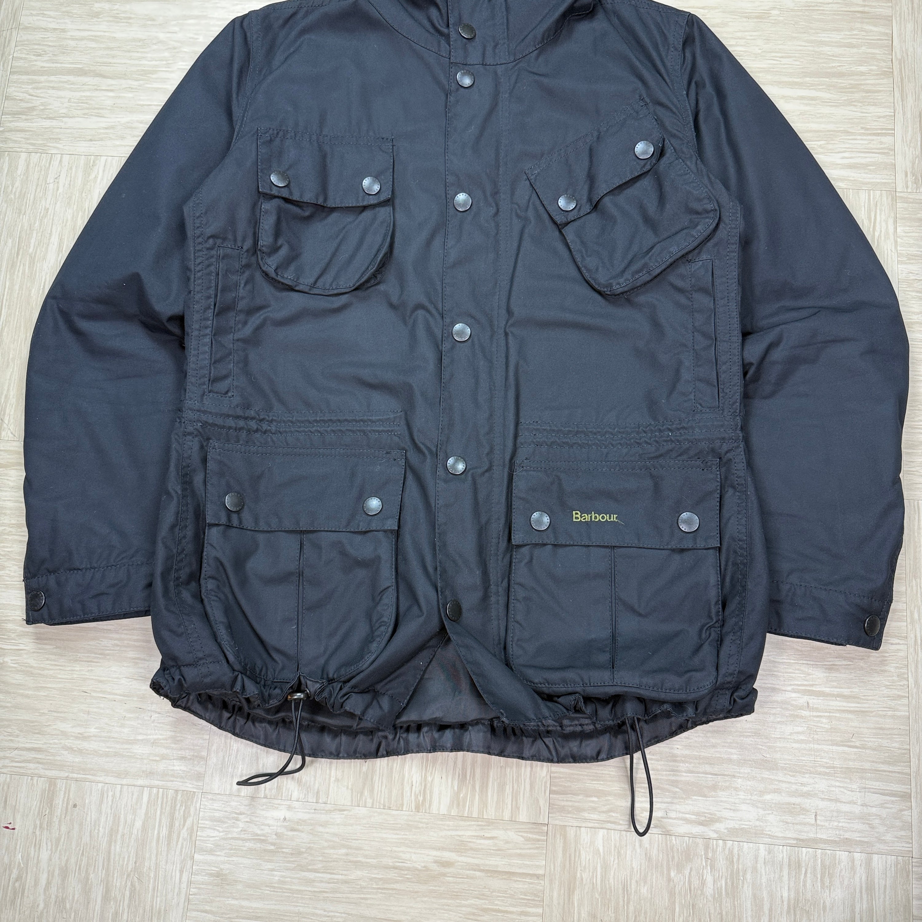 Barbour 2000's technical multi-pocket ninja hood parka jacket (M)