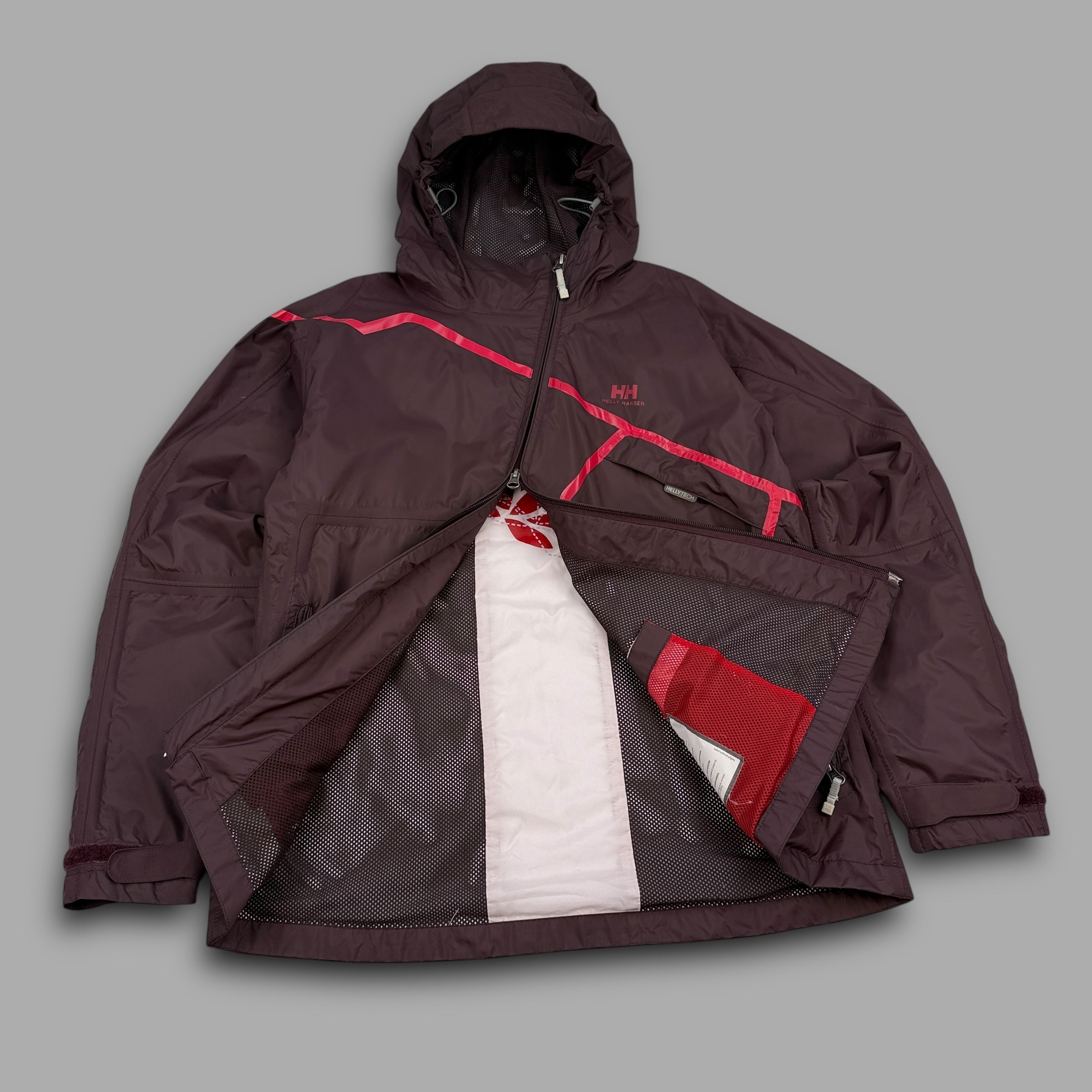 Helly Hansen 2000's technical hooded rain jacket with asymmetrical zip (M) wms