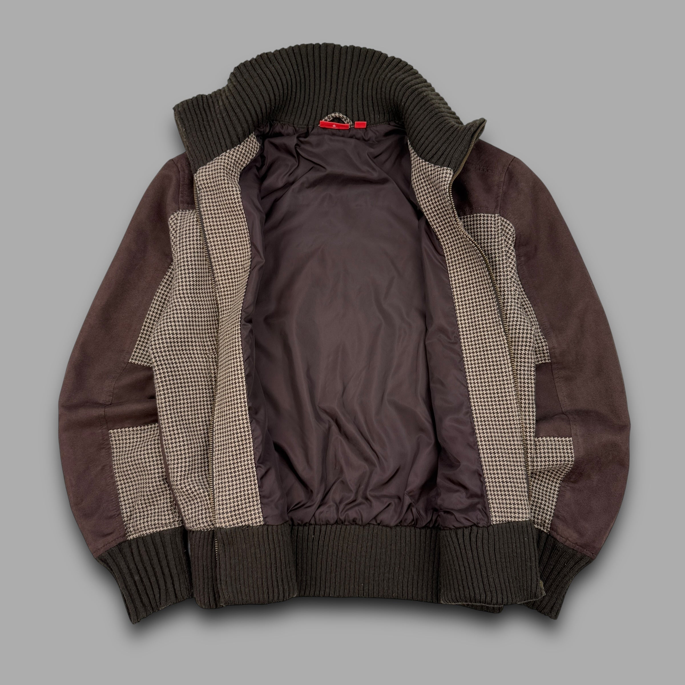Puma 2000's plaid funnel neck zip up track jacket (S)