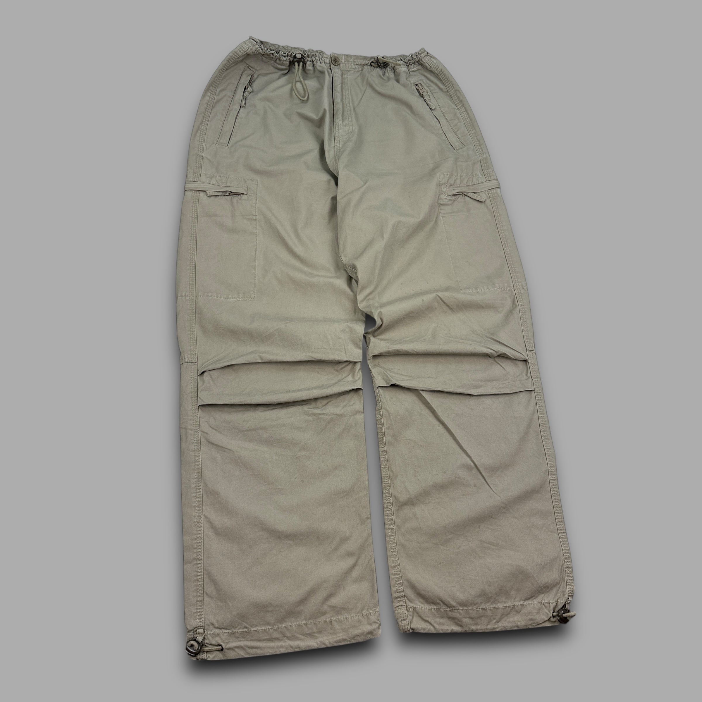 Bench 2000's technical baggy wide leg parachute bottoms (L)
