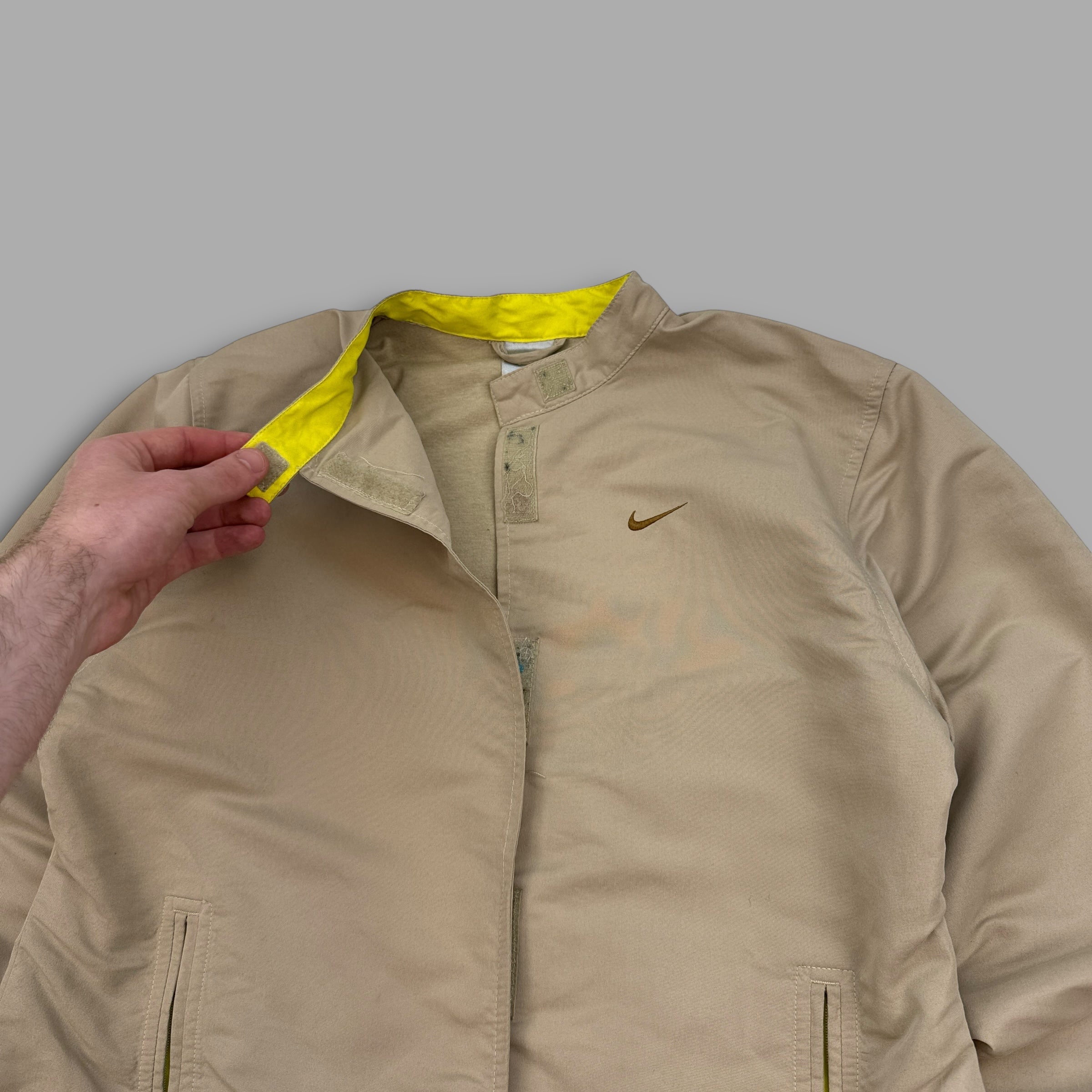 Nike 2000's technical asymmetrical velcro closure coach jacket (XS-S)