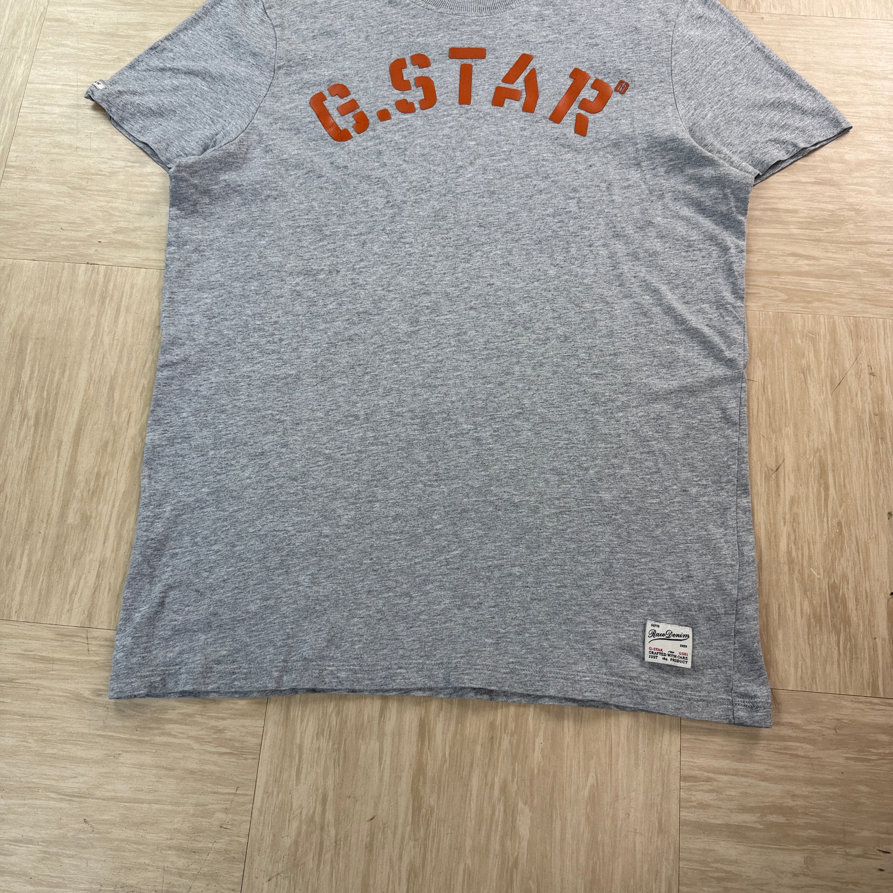 Gstar raw 2000's puff print spellout muscle fit tee (S)