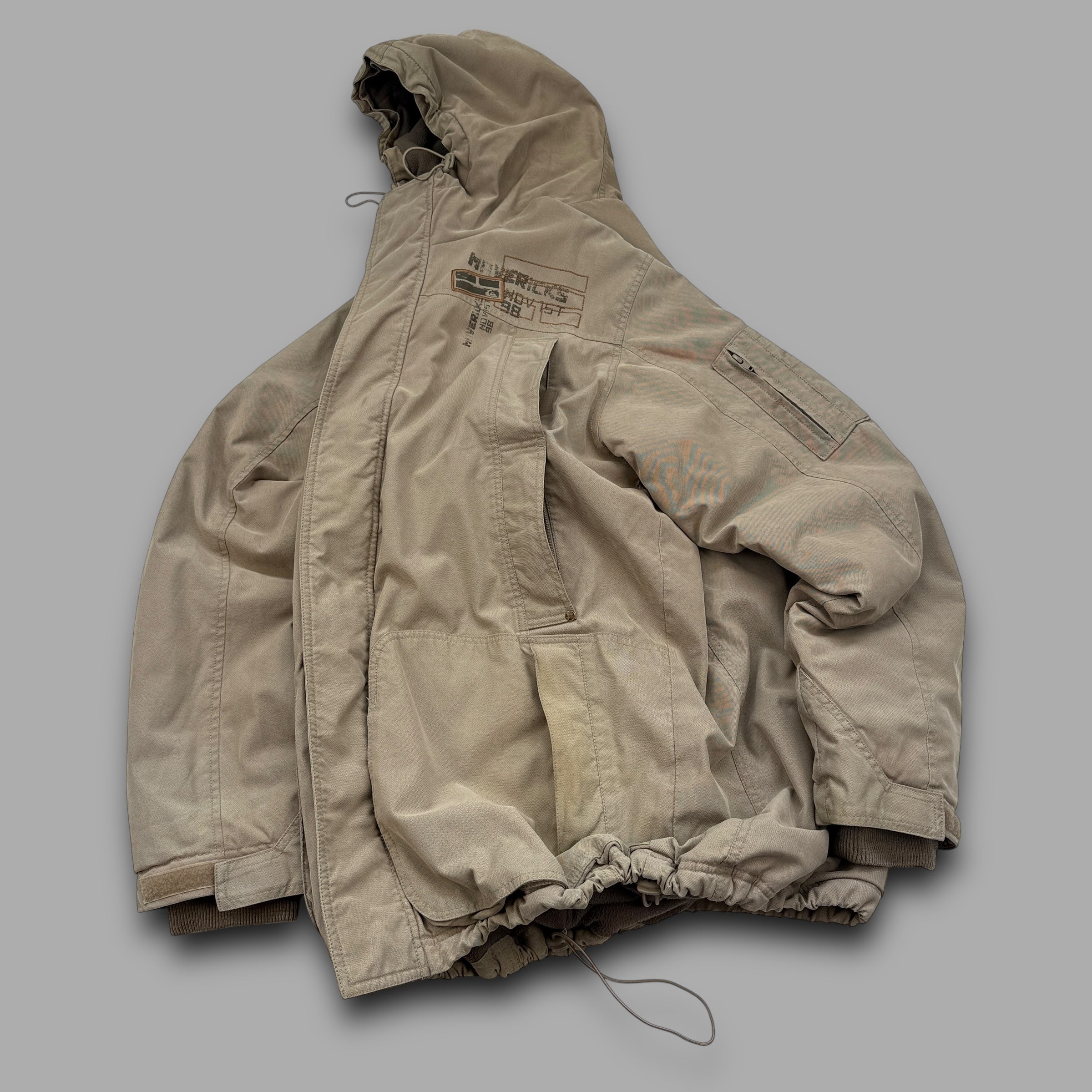 Quiksilver 2000's technical multi-pocket parka jacket (XL)