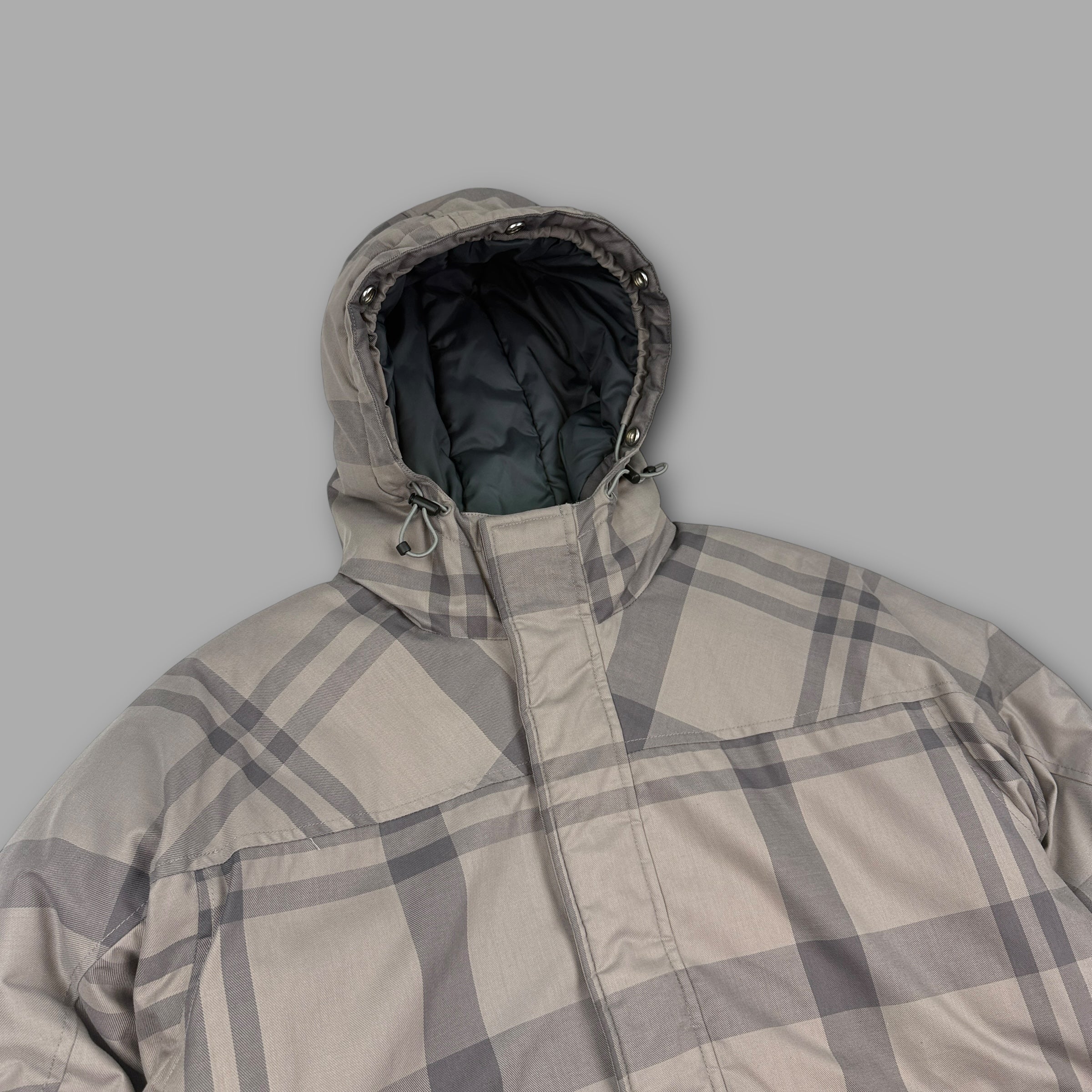 Stussy 2000's technical plaid downfilled soft shell jacket (M-L)