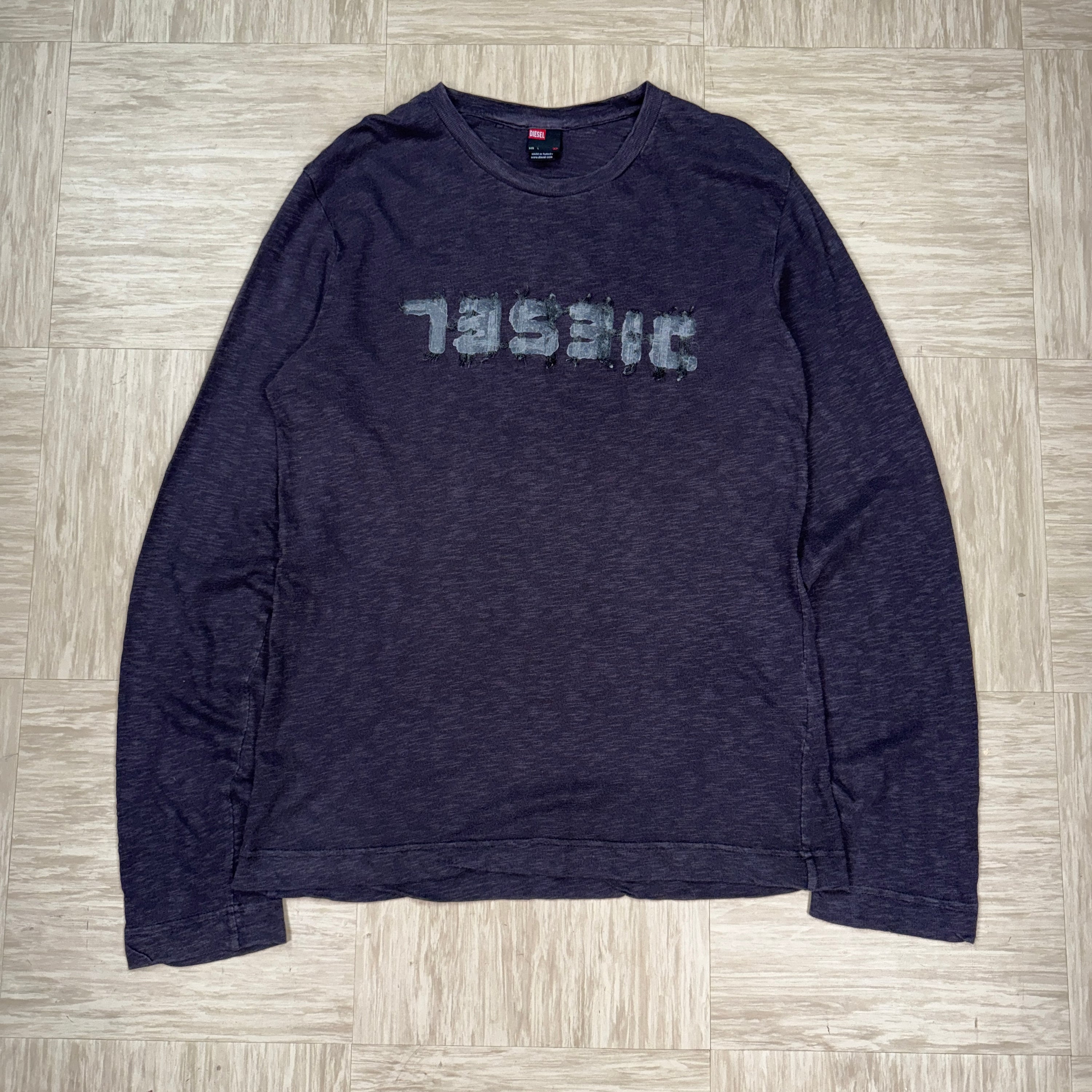 Diesel 2000's graphic backwards spellout long sleeve (L)