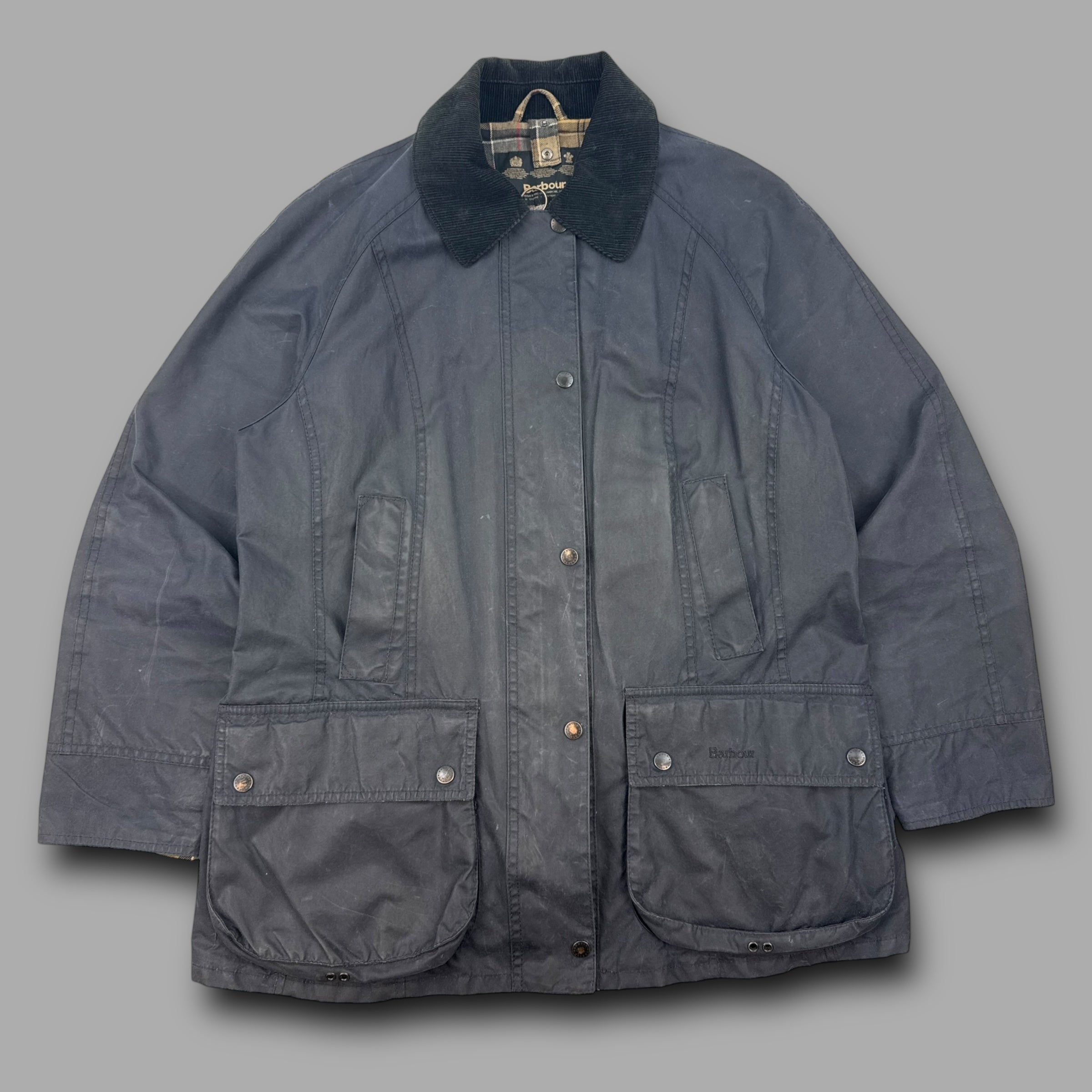 Barbour 2000's beadnell technical zip-up waxed jacket (S-M)