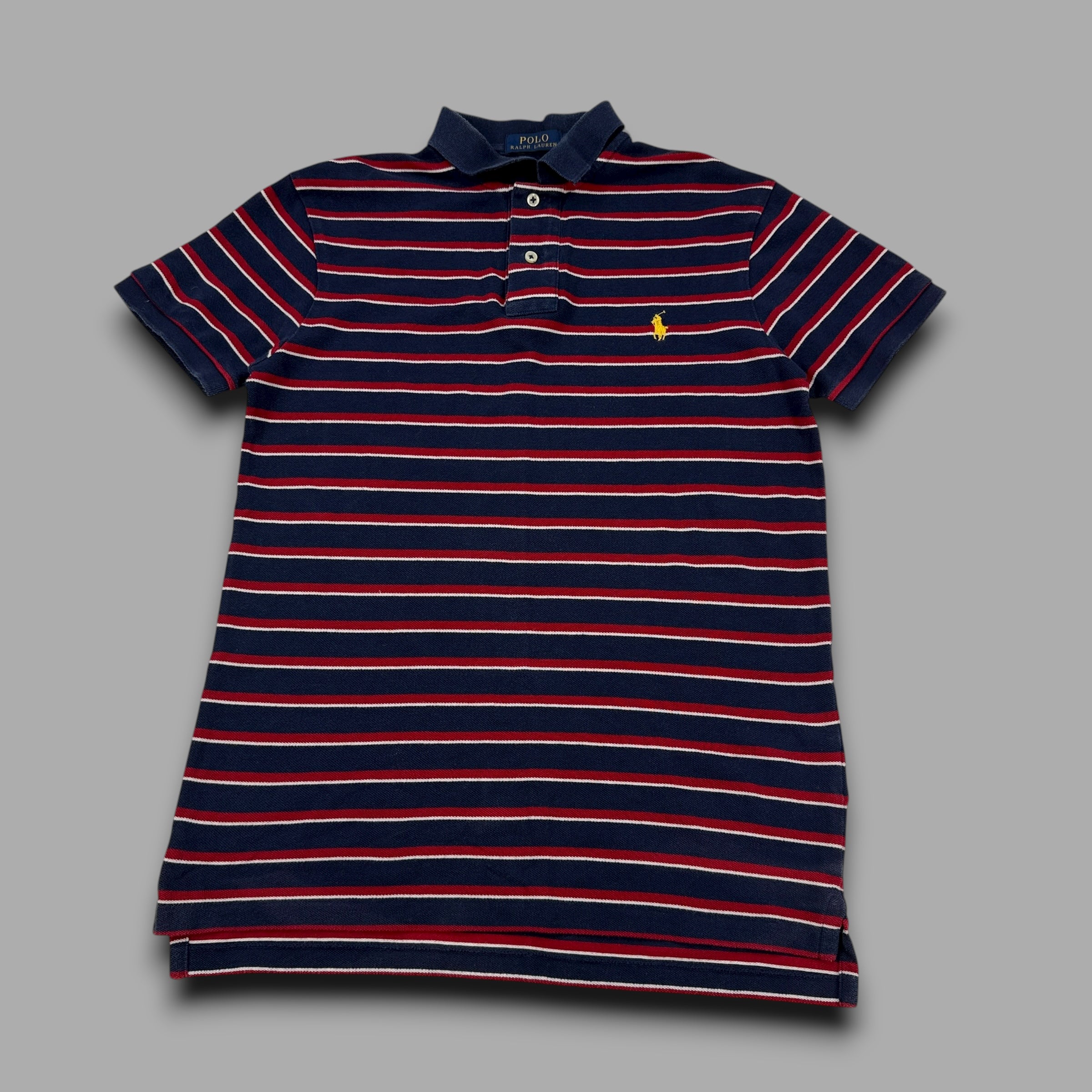 Ralph Lauren 2000's embroidered striped polo shirt (M)