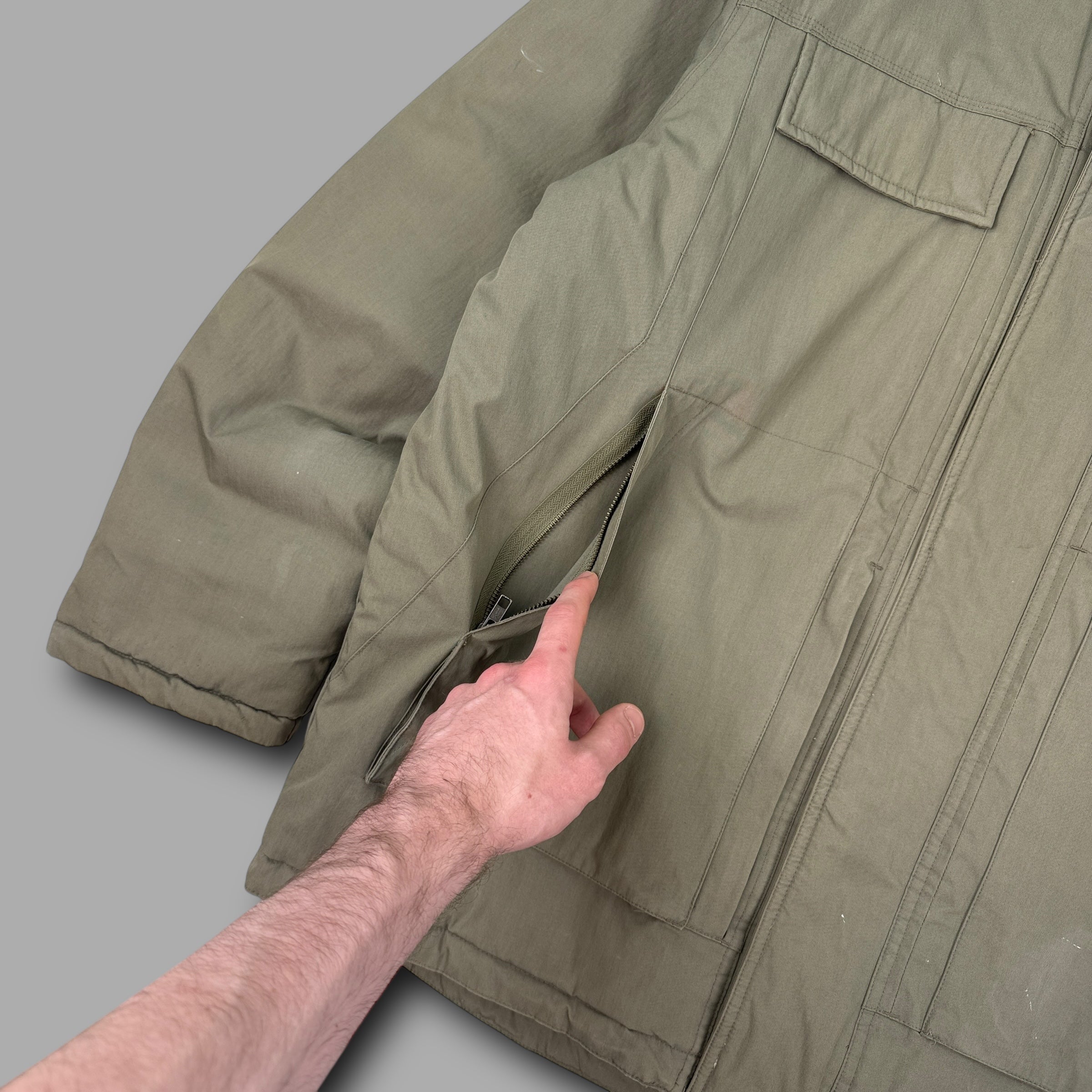 Billabong 2000's technical heavyweight multi-pocket fur hood parka jacket (L)