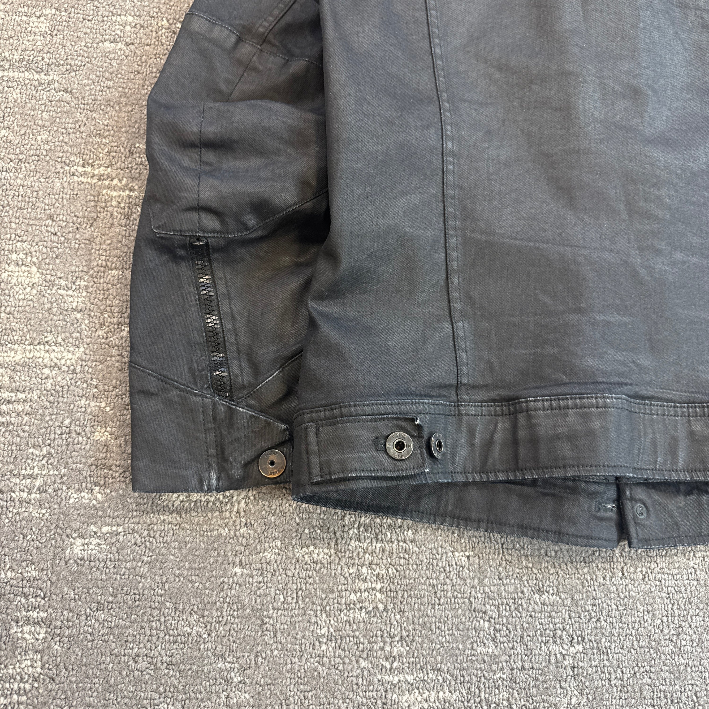 Gstar RAW multi-pocket zip up military wax jacket (S)