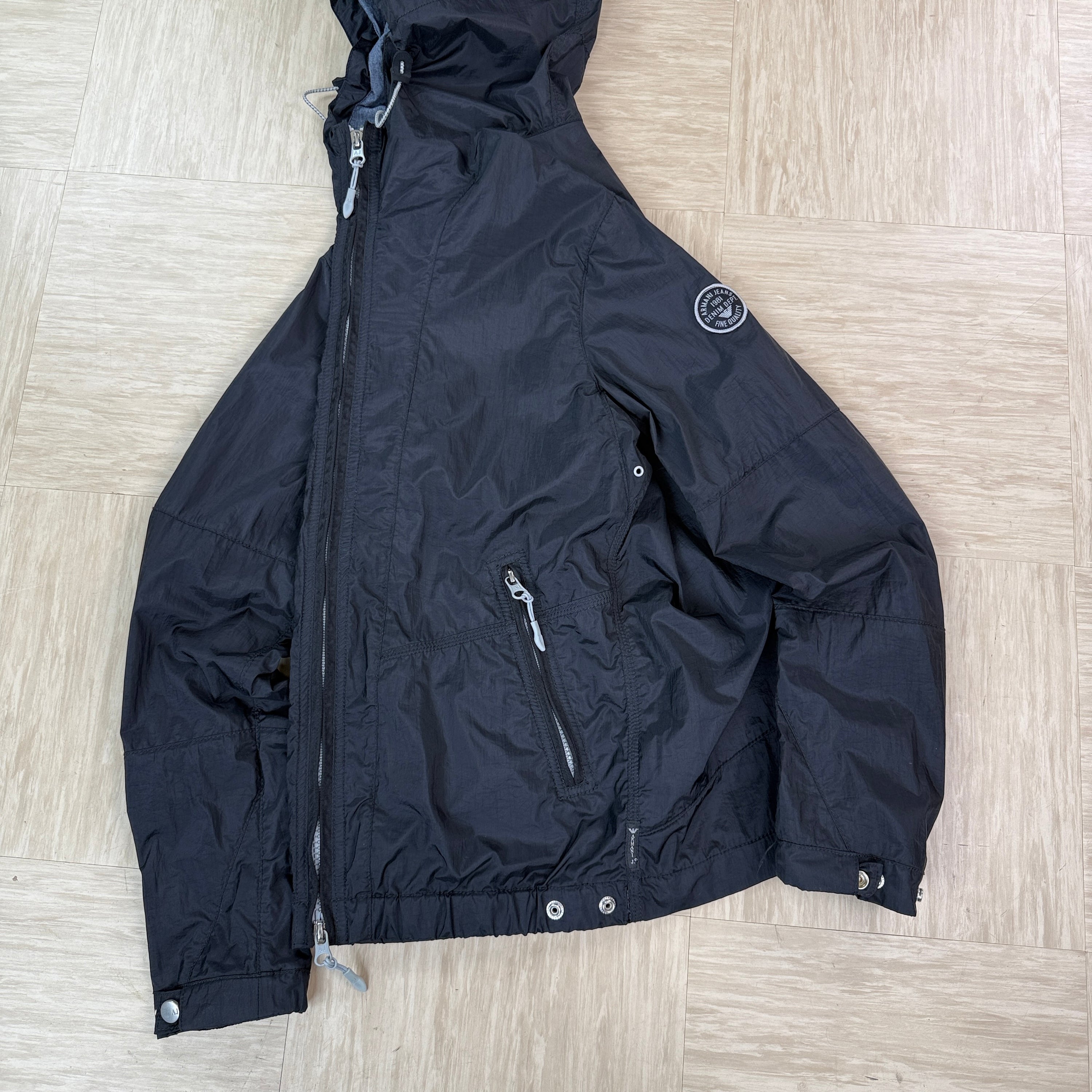 Armani jeans 2000's technical zip up nylon jacket (M)