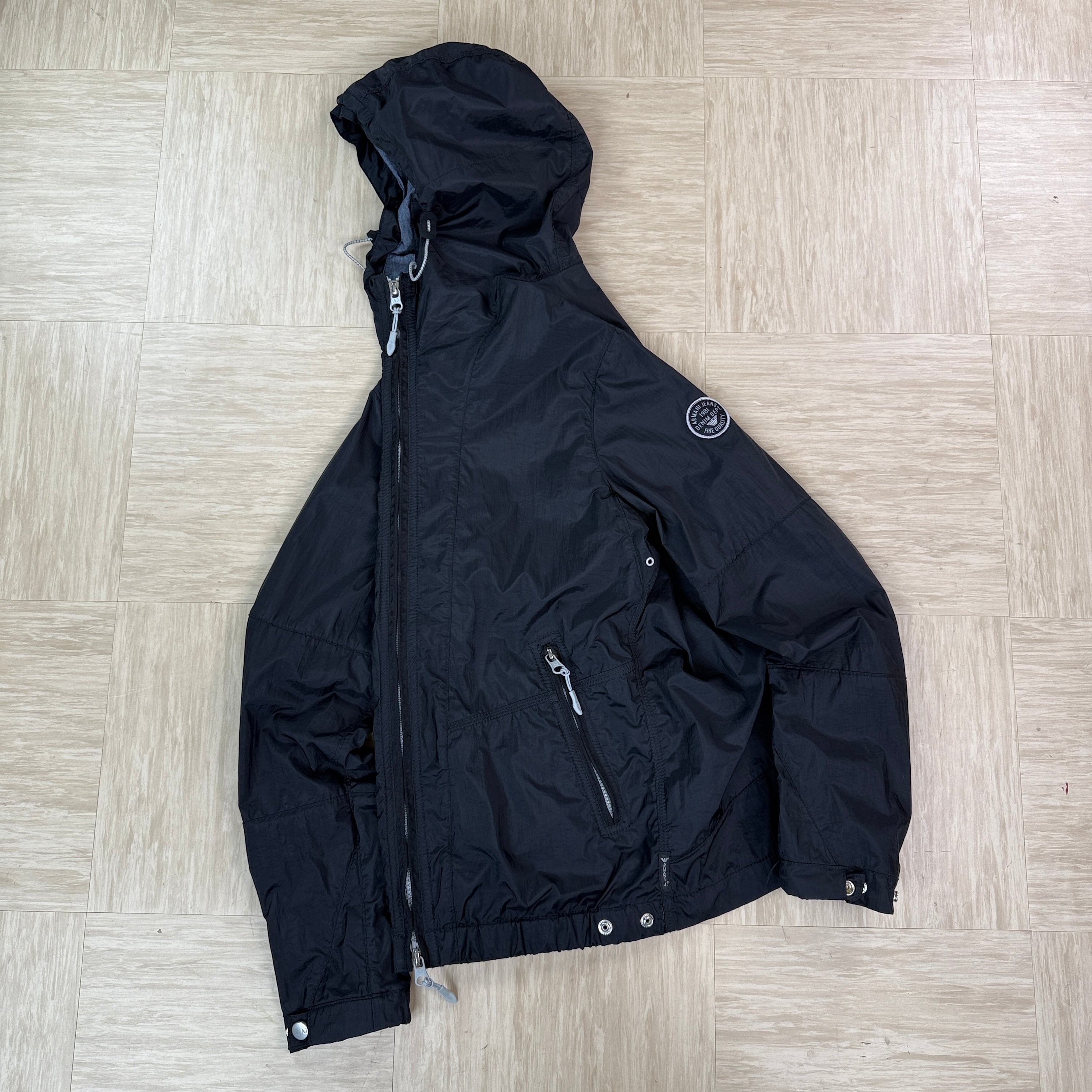Armani jeans 2000's technical zip up nylon jacket (M)
