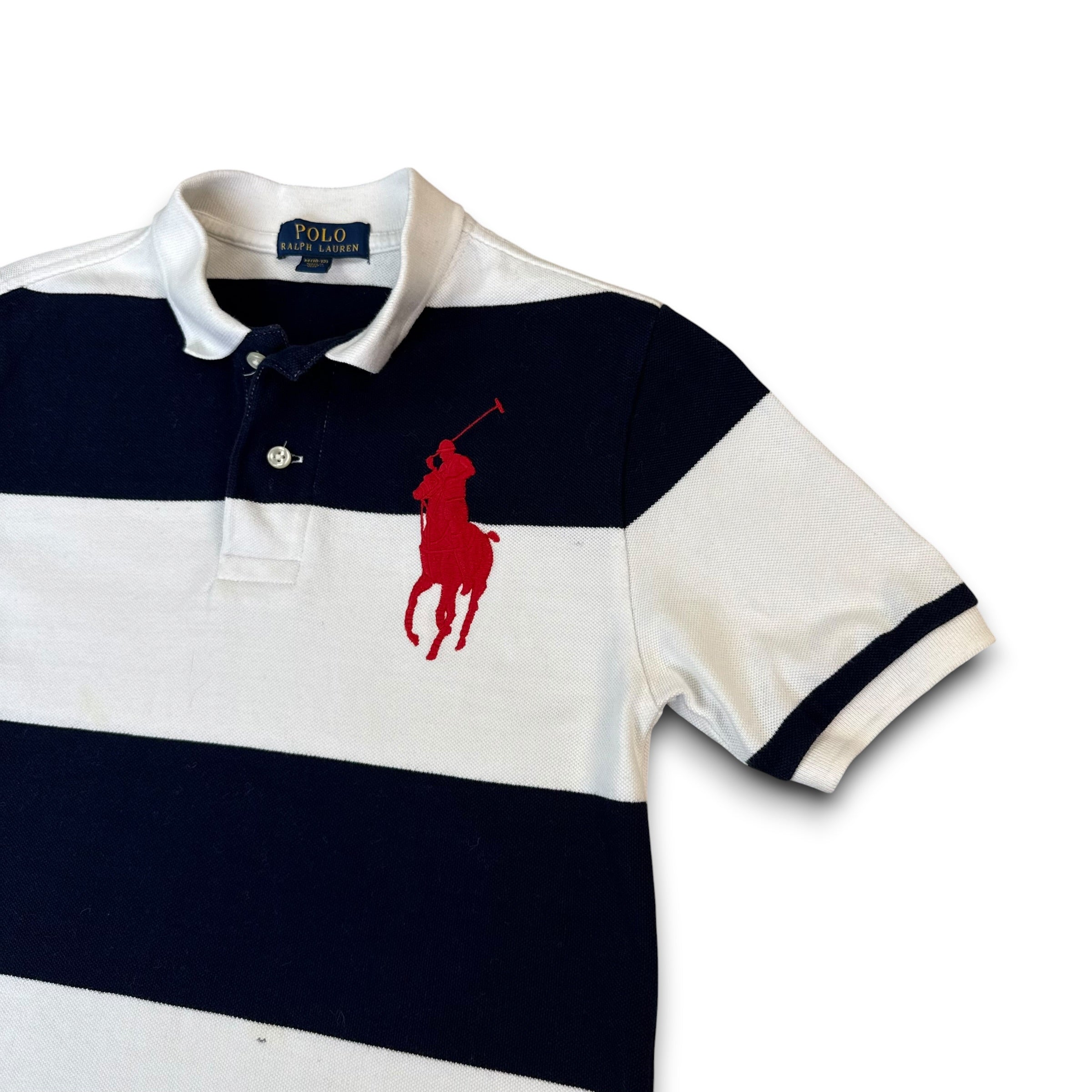 Ralph Lauren 2000's horizontal striped big pony polo shirt (XS)