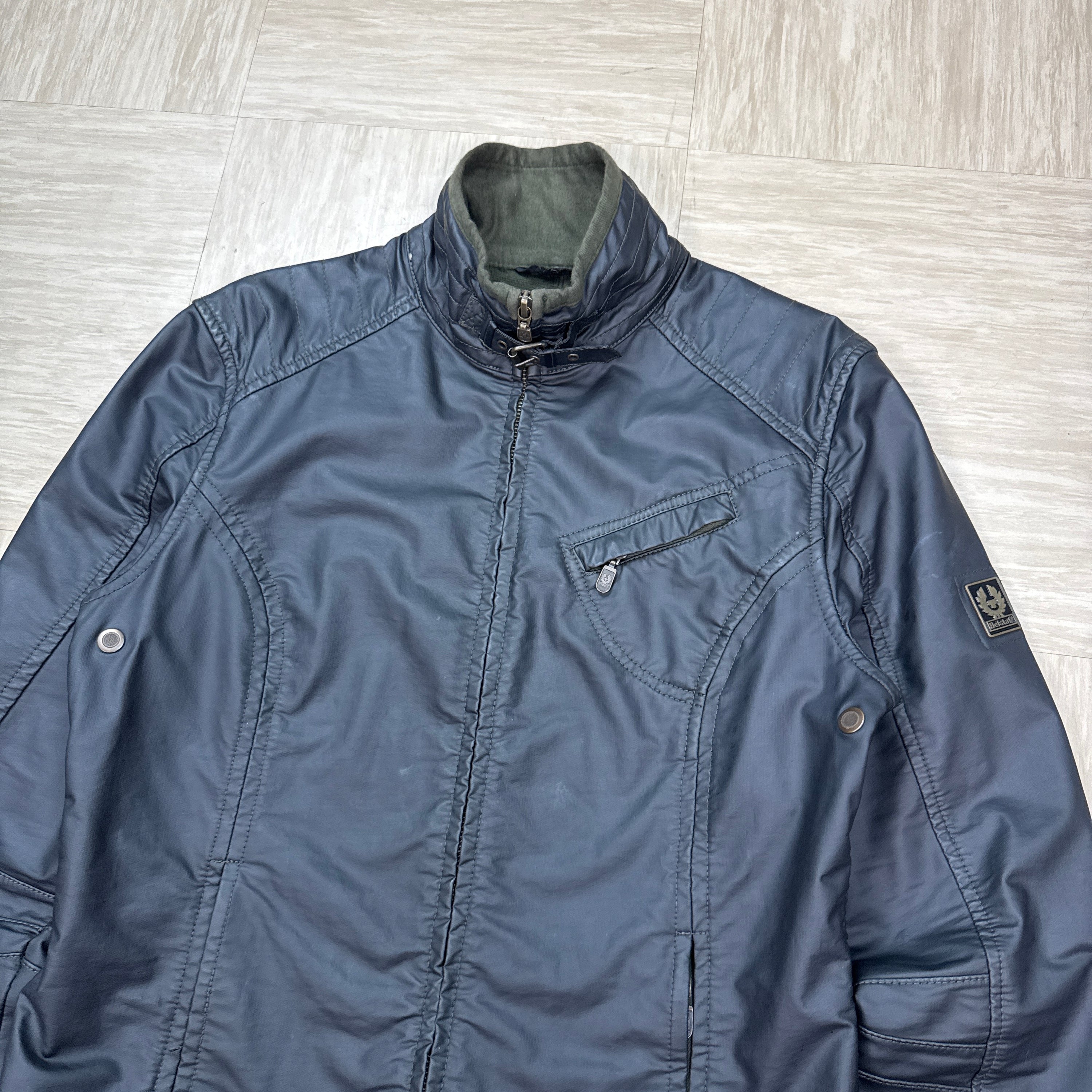 Belstaff 1990's technical leather pre v racer biker jacket (S)