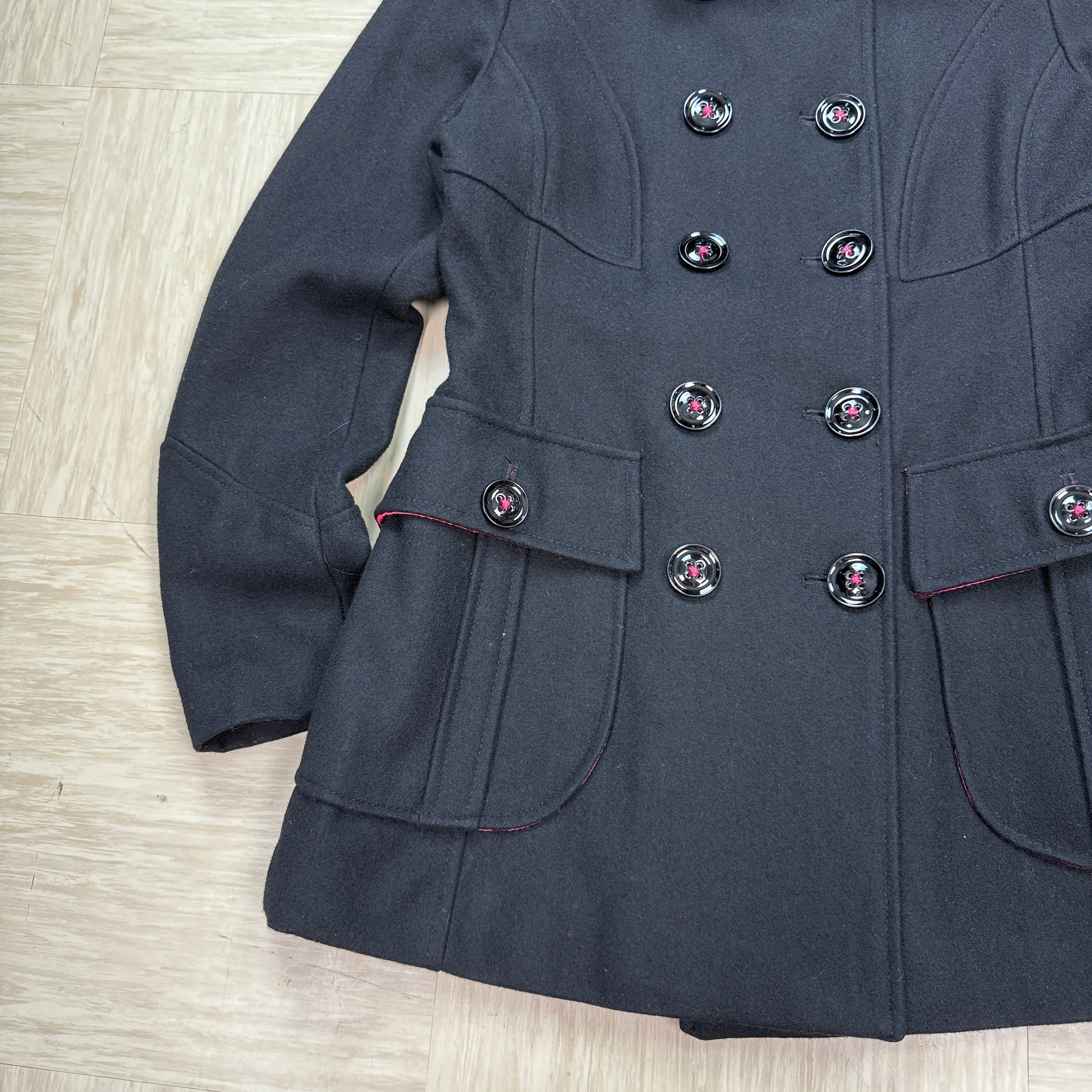 Miss Sixty 2000's wide collar button up wool peacoat (S) wms