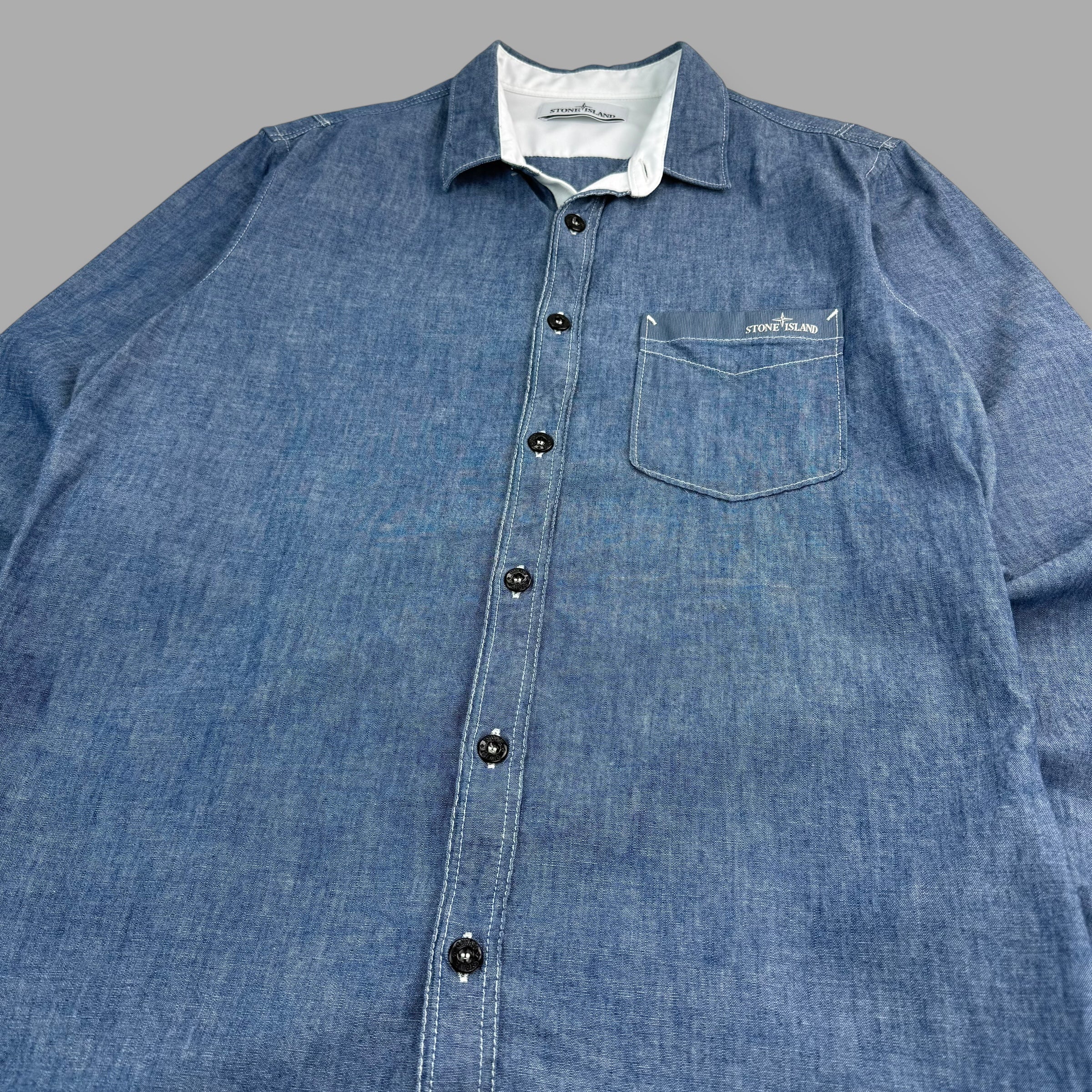 Stone island denim overshirt (L)