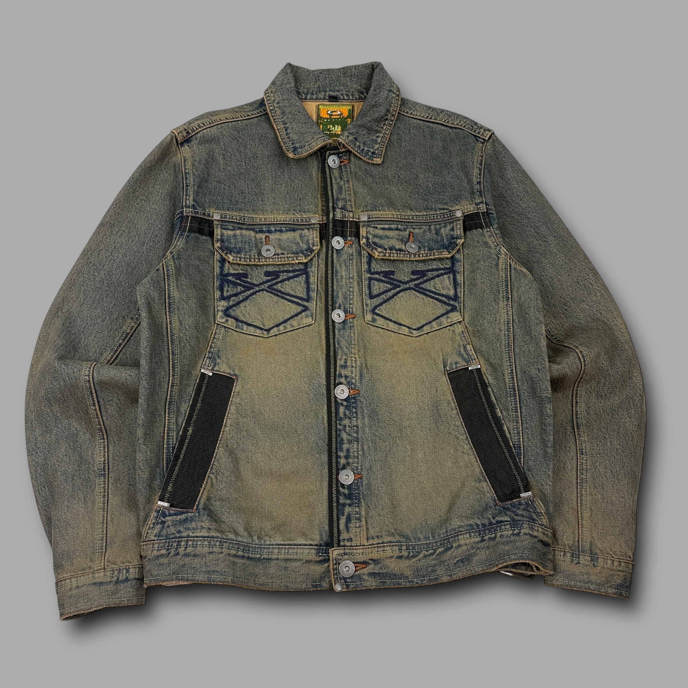 Oakley X-metal 2000's reinforced industrial denim salvage jacket (M)