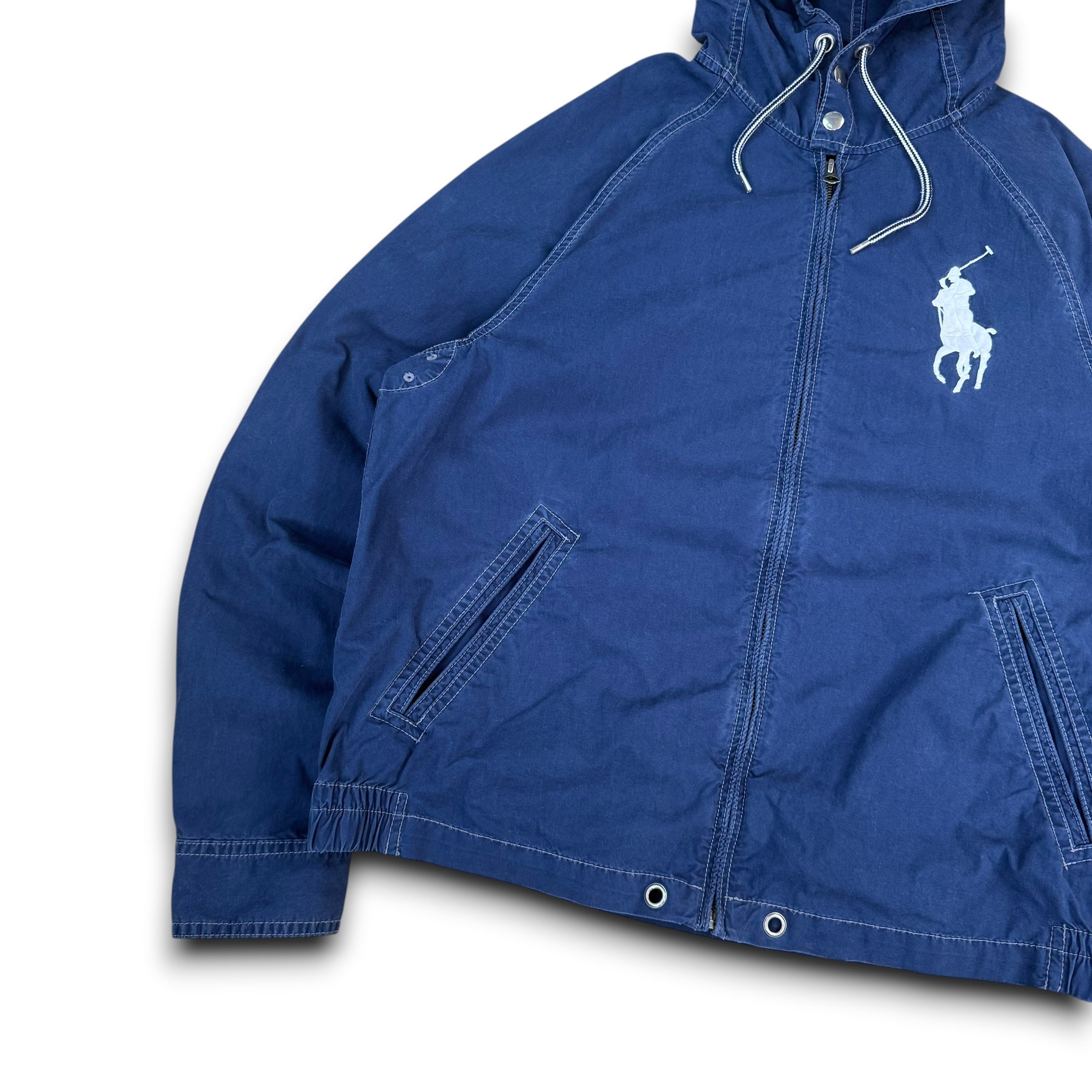 Ralph Lauren 2000's contrast stitch embroidered big pony zip up jacket (M)
