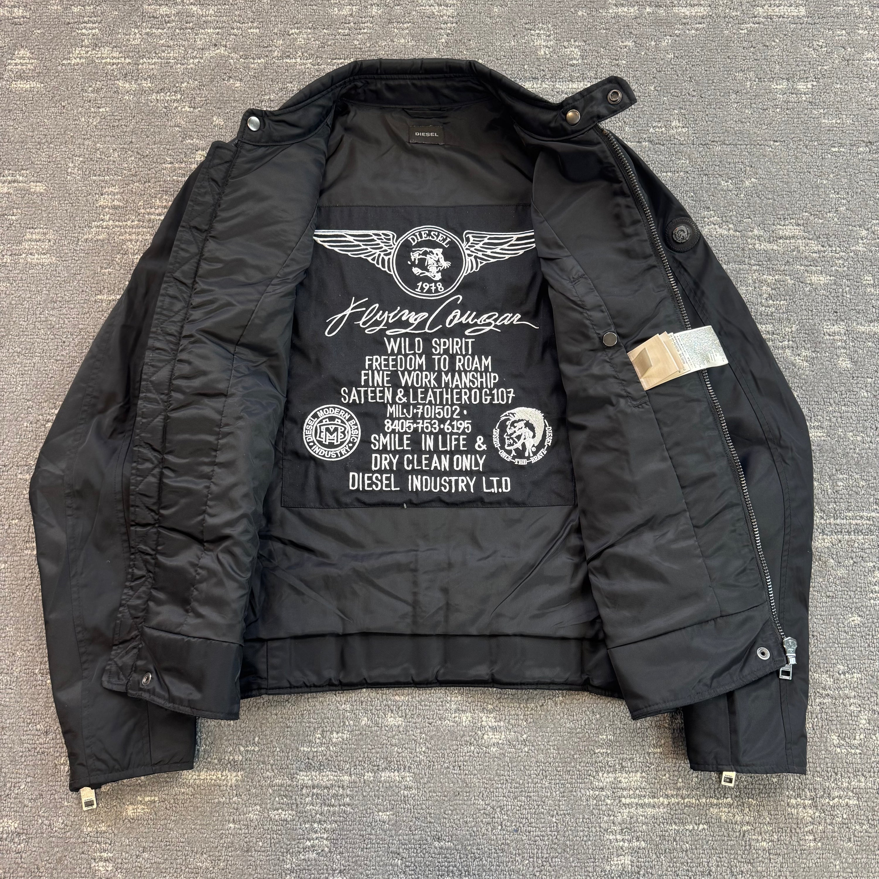 Diesel 2000's technical nylon fitted biker jacket (L)