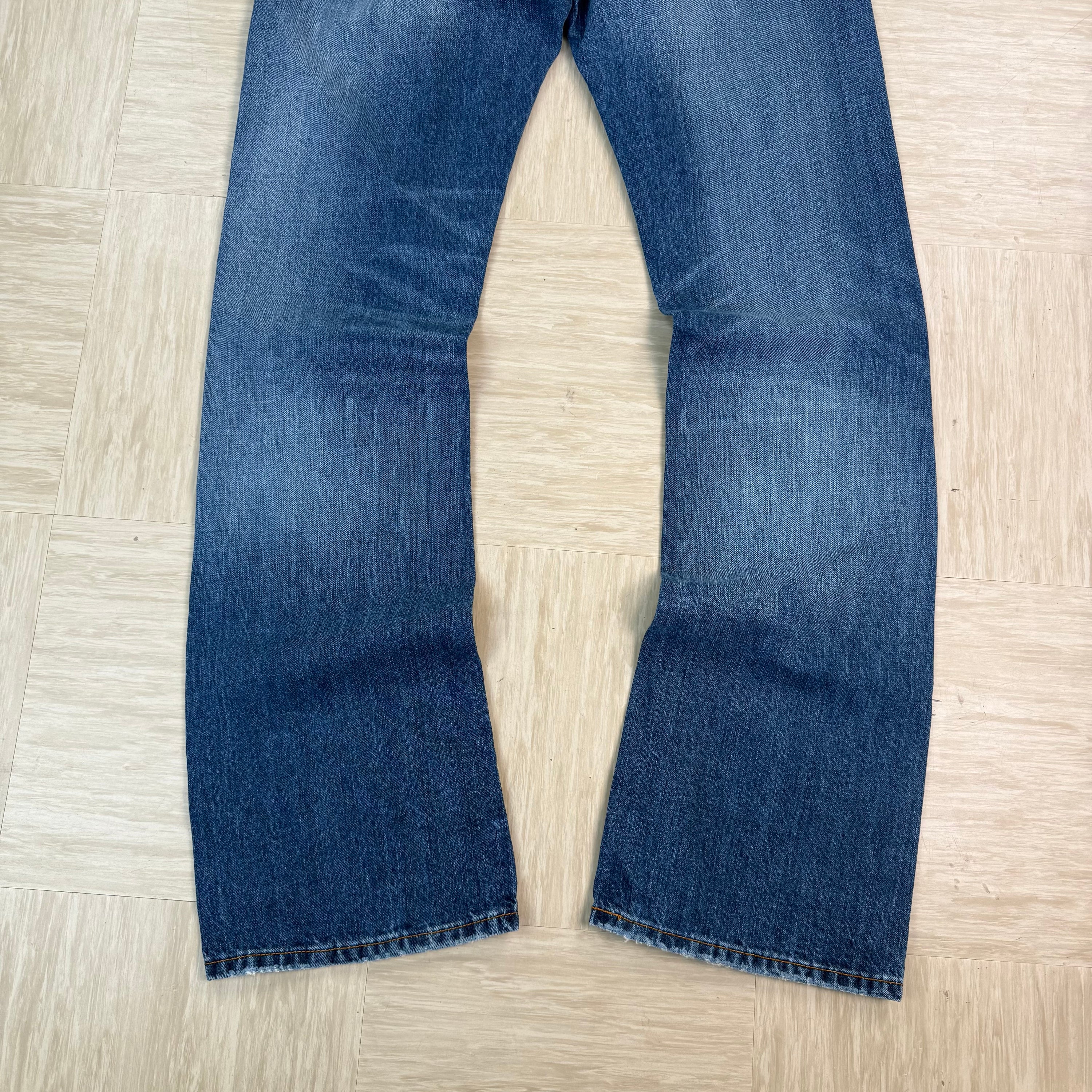 Levi's 527 2000's distressed long leg relaxed denim bootcut jeans (L-XL)