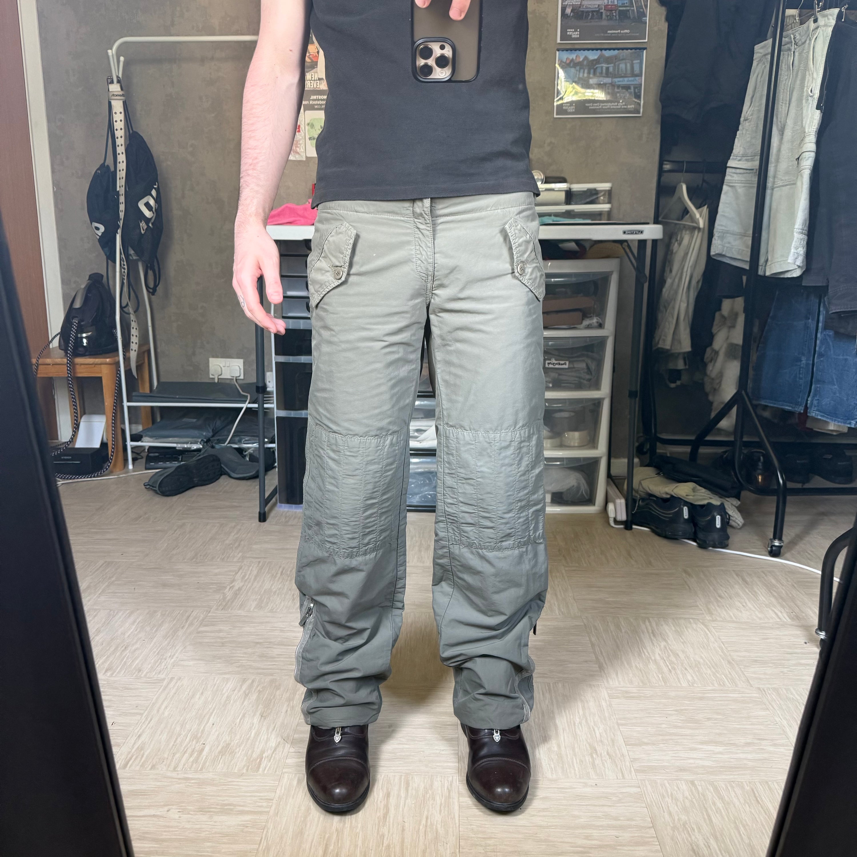 Diesel 2000's technical nylon baggy bottoms (S)