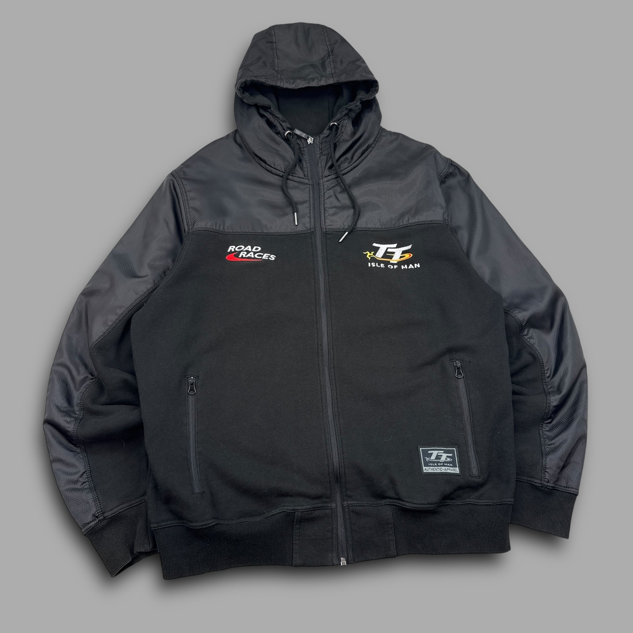 Isle of man TT 2000's full-zip hybrid hoodie (XL)
