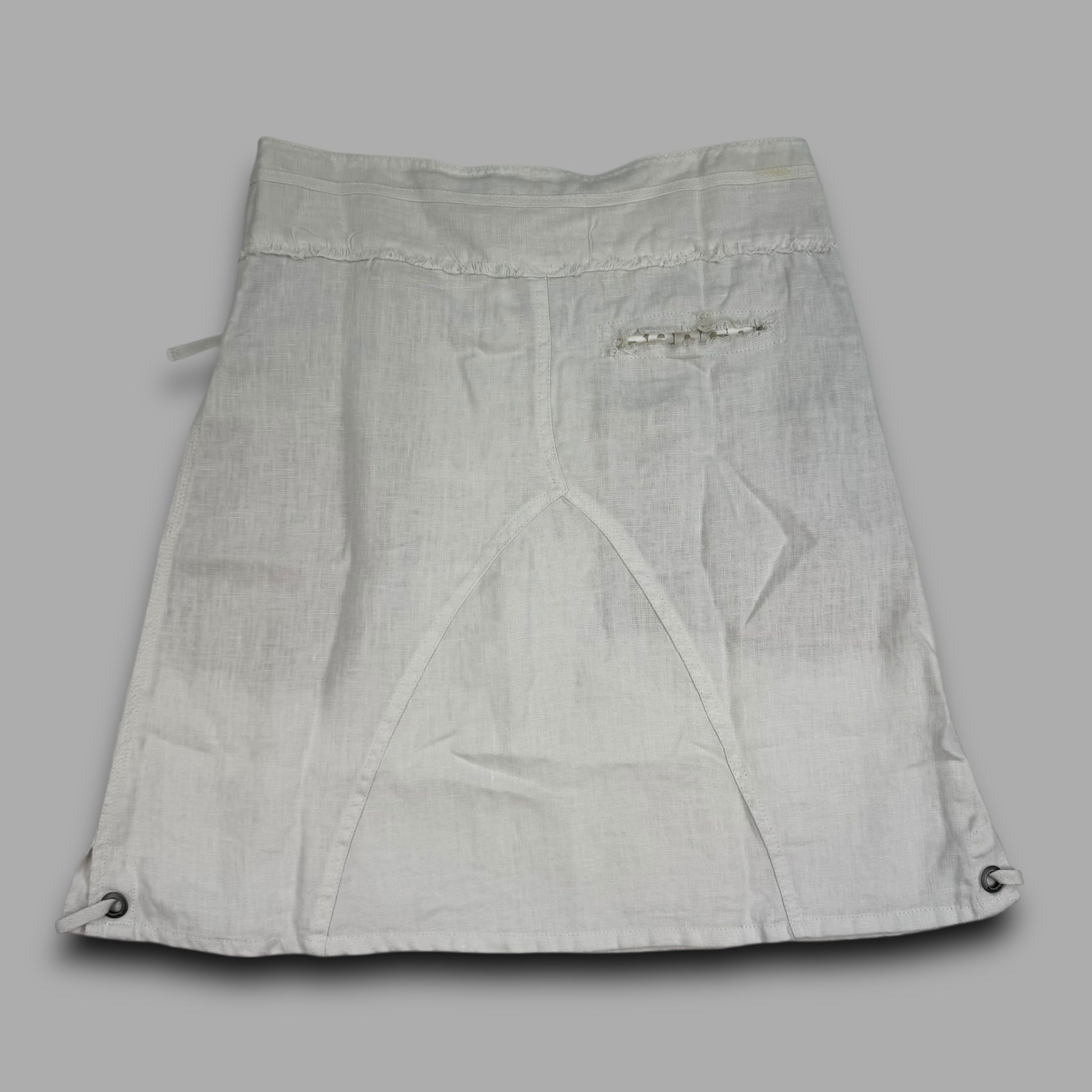 Bench 2000's linen a-line midi skirt with distressed detailing and pockets (L) wms