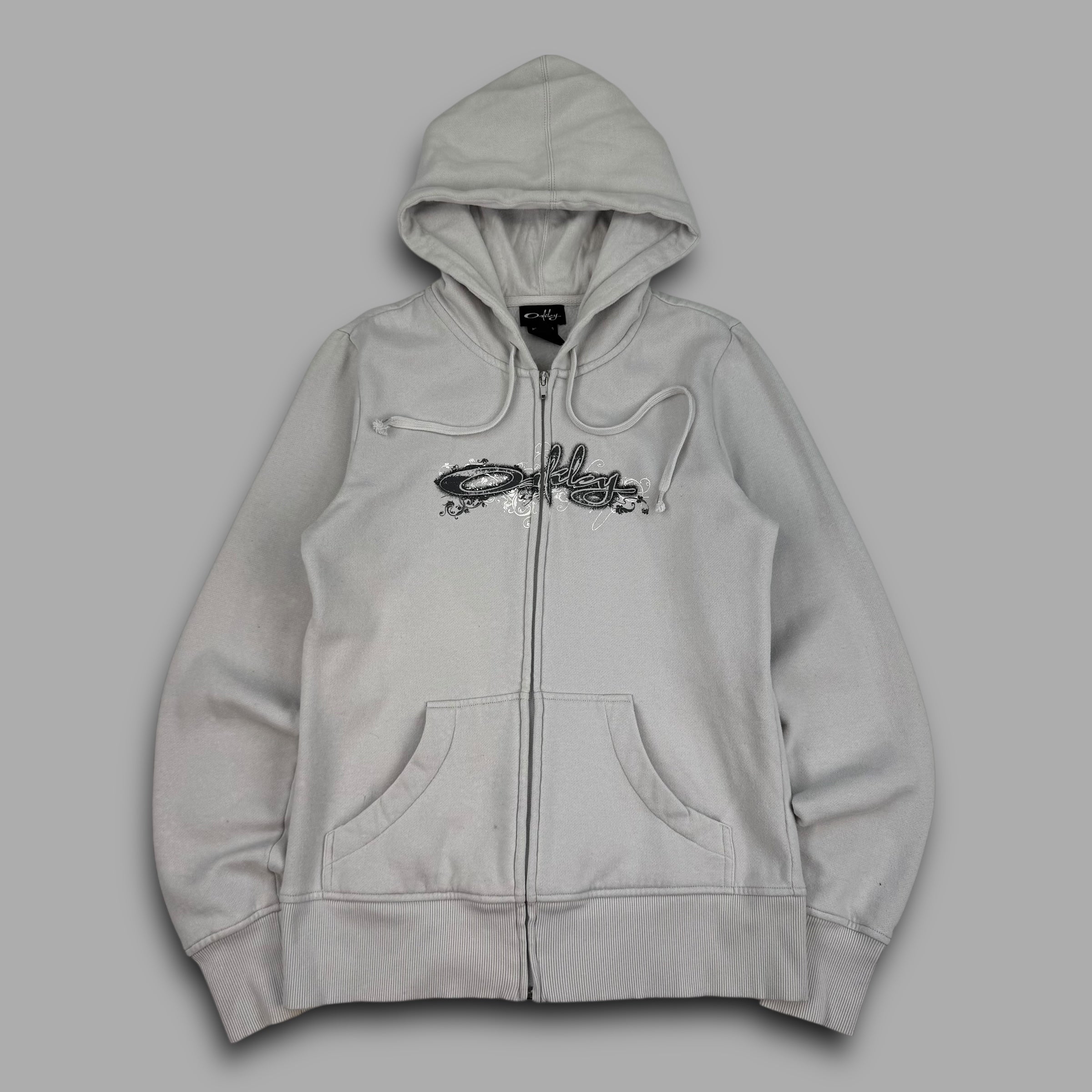 Oakley 2000's spell out zip up hoodie (M) wms