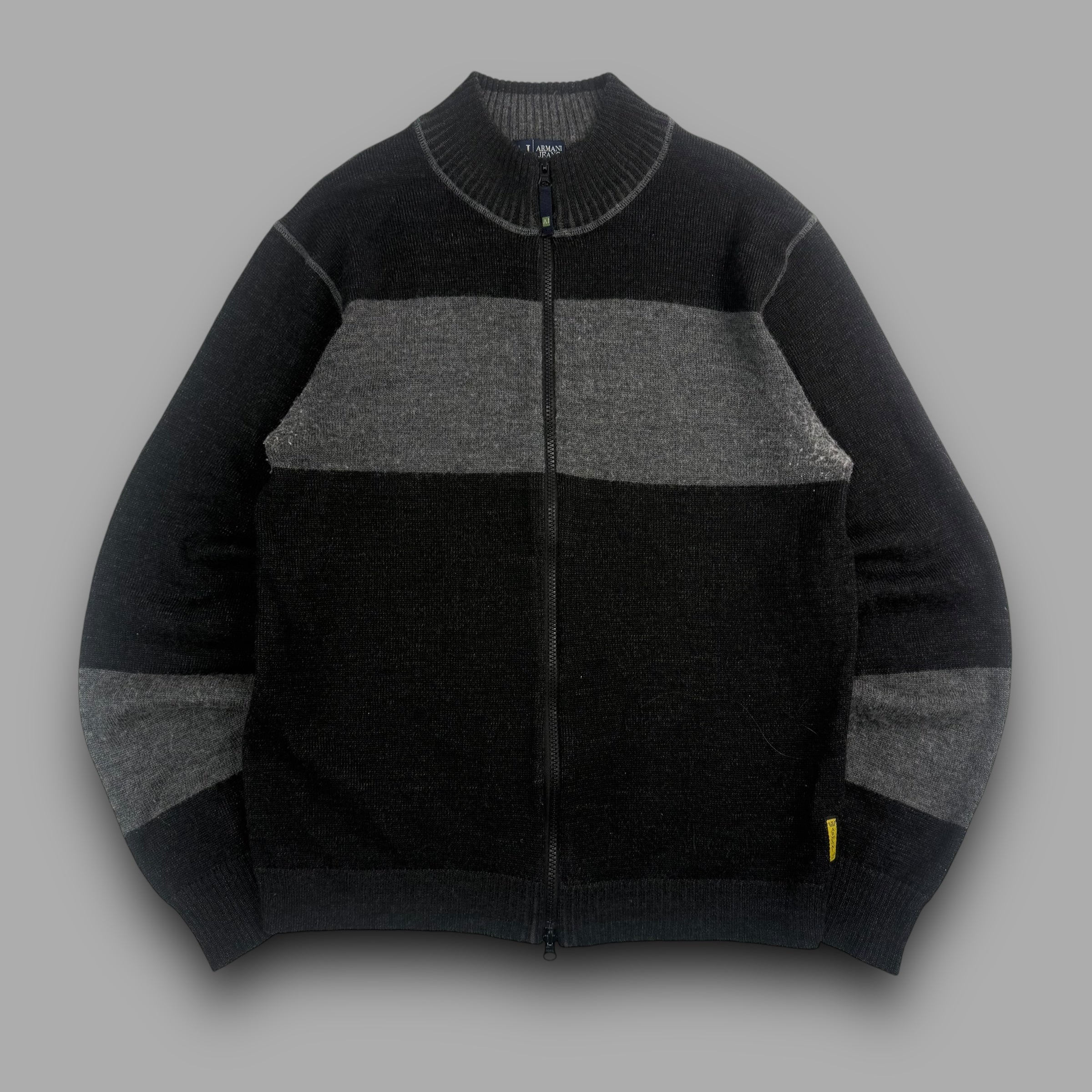 Armani 2000's made in Italy full-knit zip up (L)