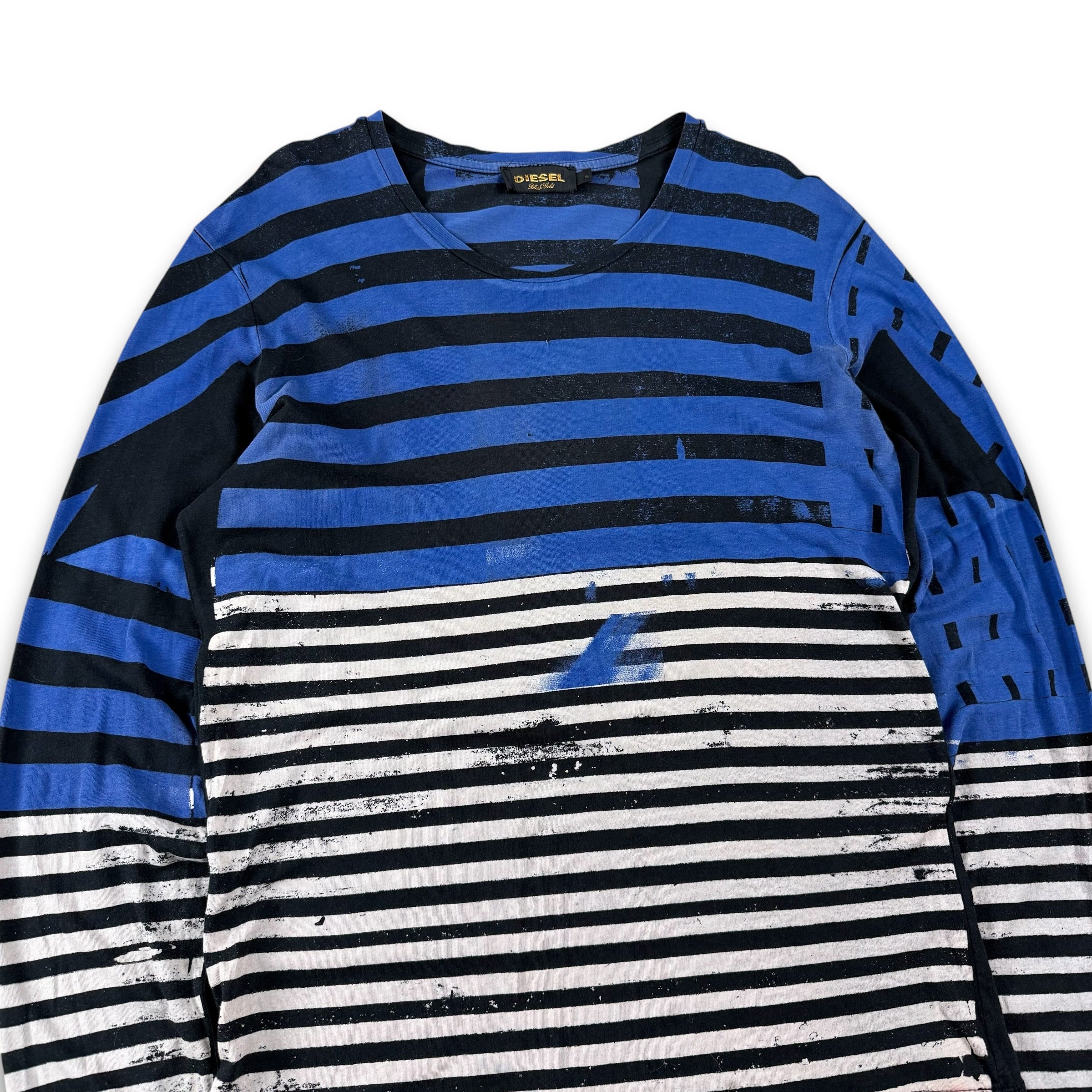 Diesel black label 2000's horizontal stripe fitted long sleeve (S)