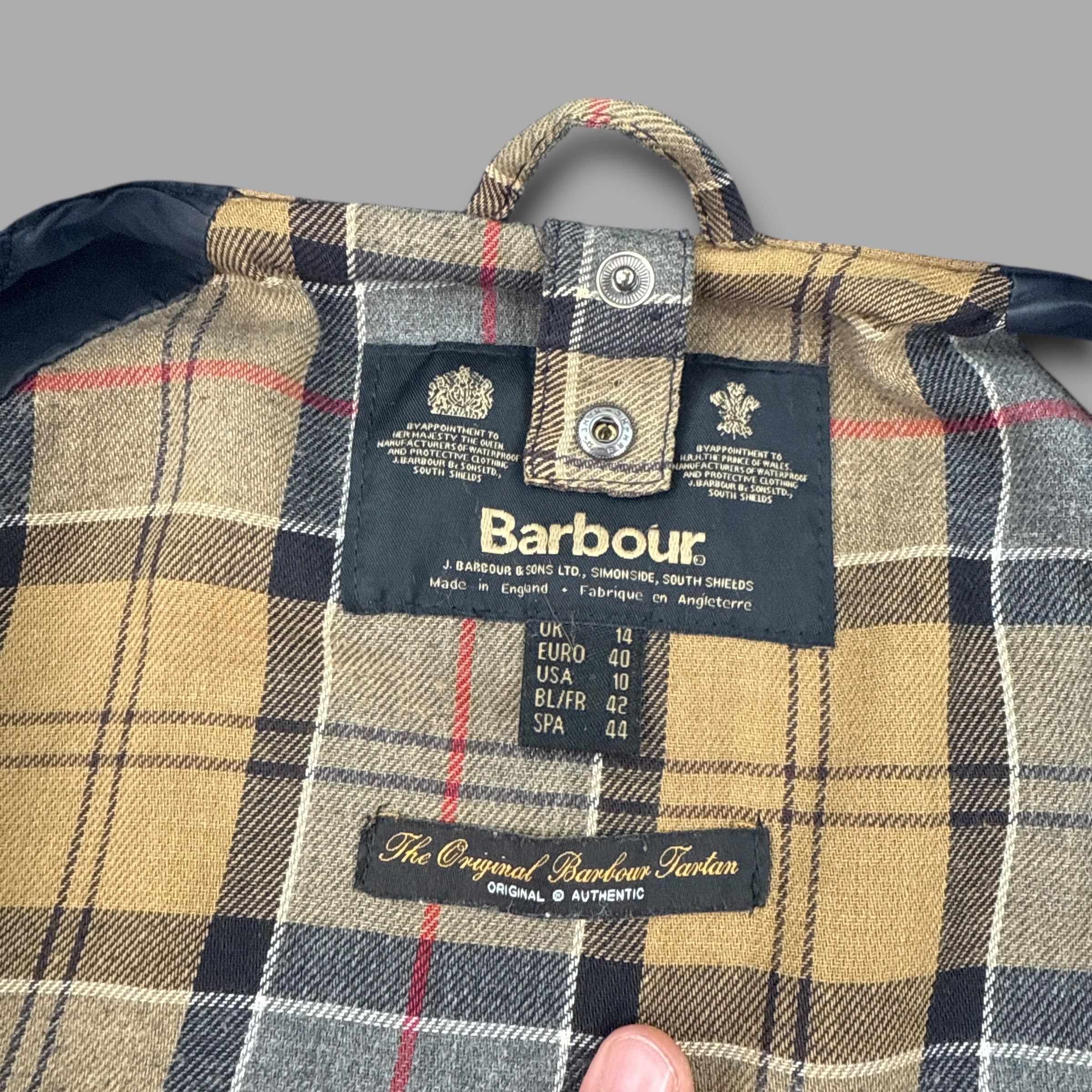 Barbour 2000's beadnell technical zip-up waxed jacket (S-M)
