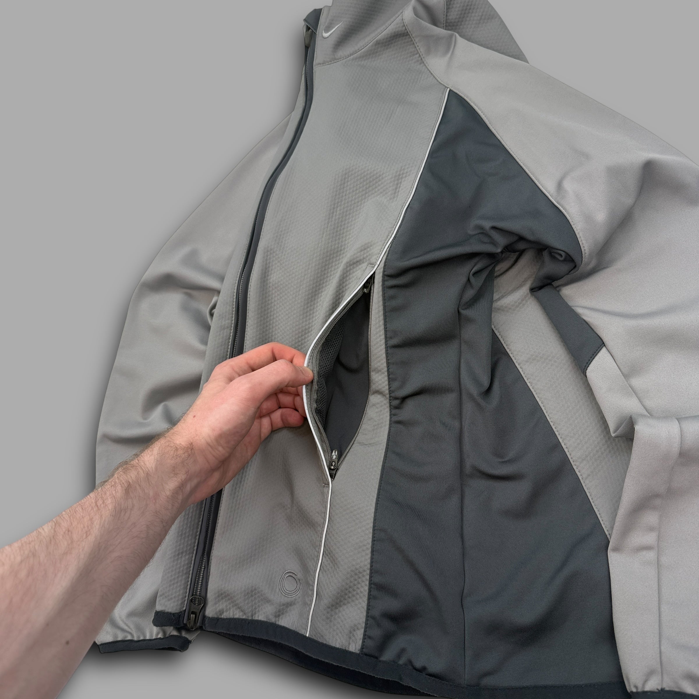 Nike sphere 2000's technical panelled zip-up softshell track jacket (XS)