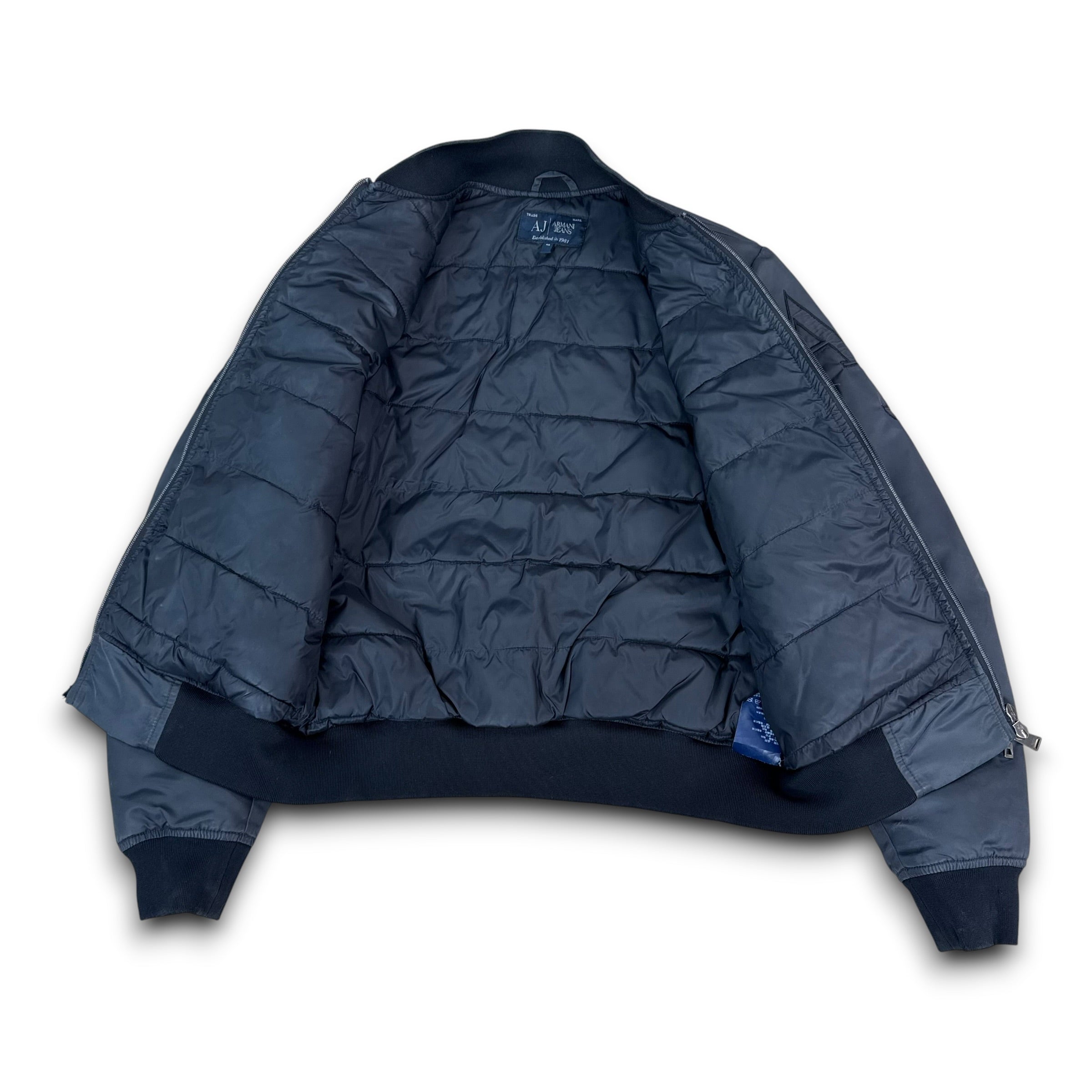 Armani 2000's embroidered graphic nylon bomber jacket (S)