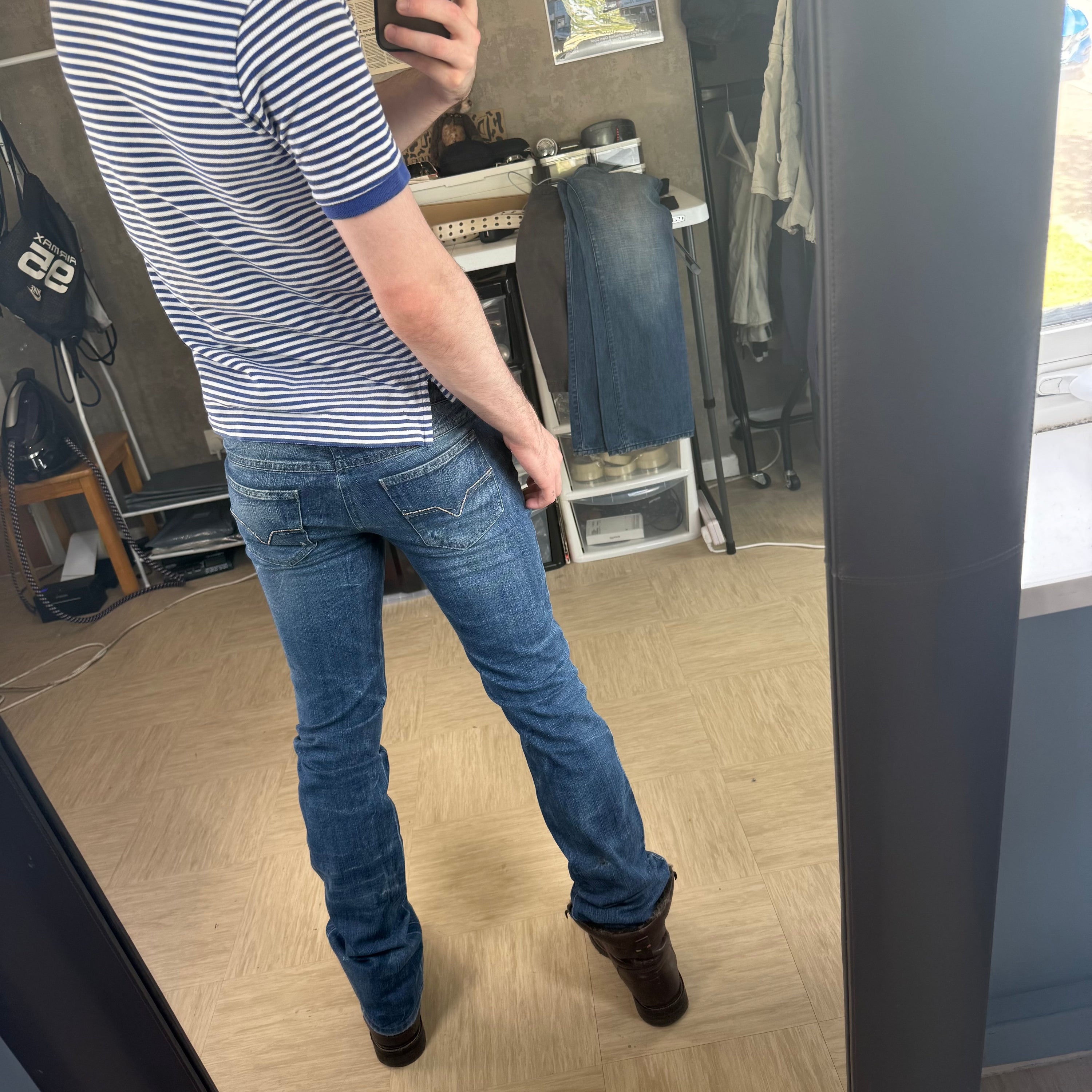 Diesel 2000's fitted washed denim ronhary bootcut jeans (S)