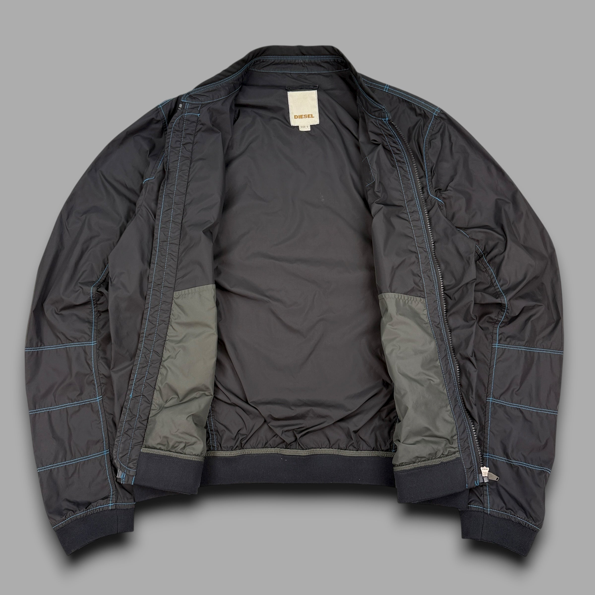 Diesel 2000's technical contrast stitch nylon coach jacket (L)