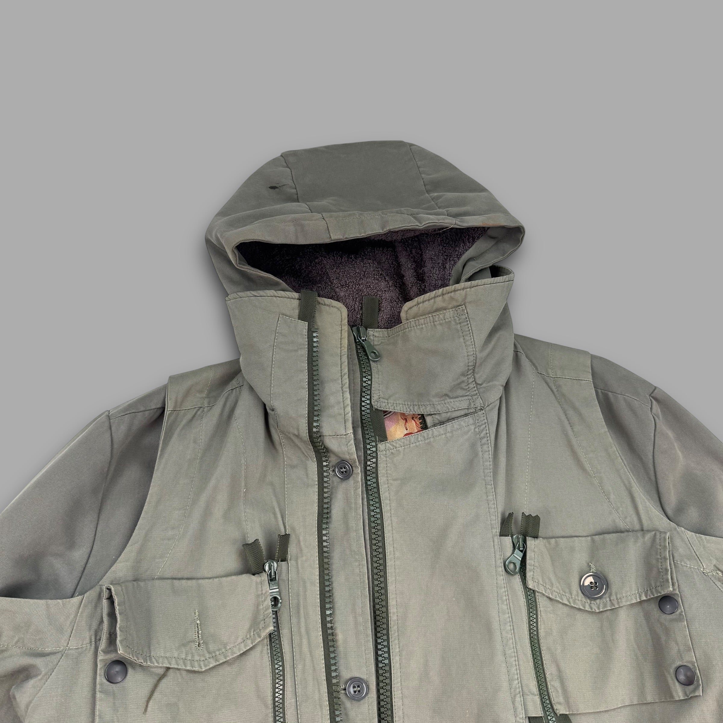 Diesel style lab 2000's technical multi-pocket heavyweight fur