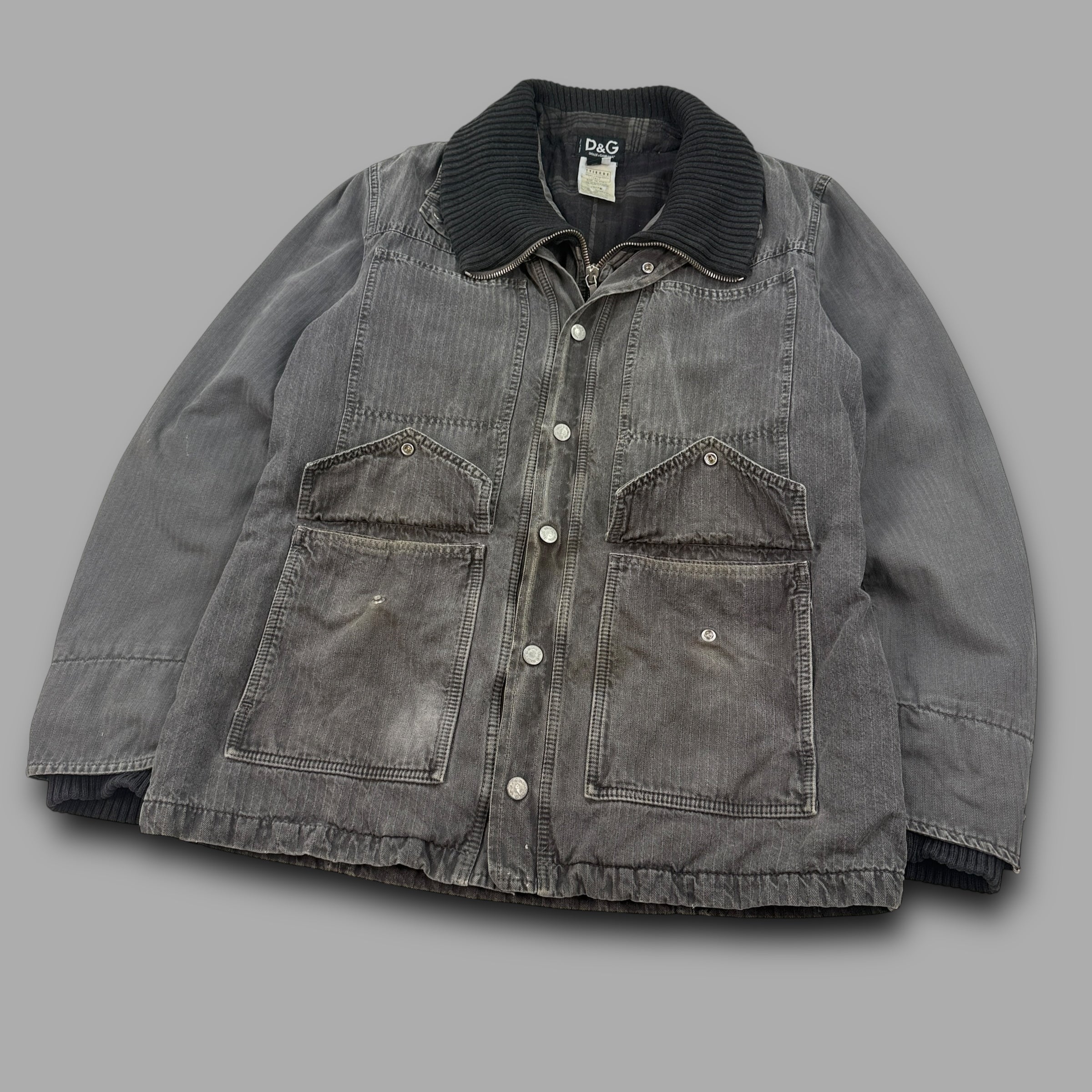 Dolce & Gabbana 2000's multi-pocket dual closure jacket (L)