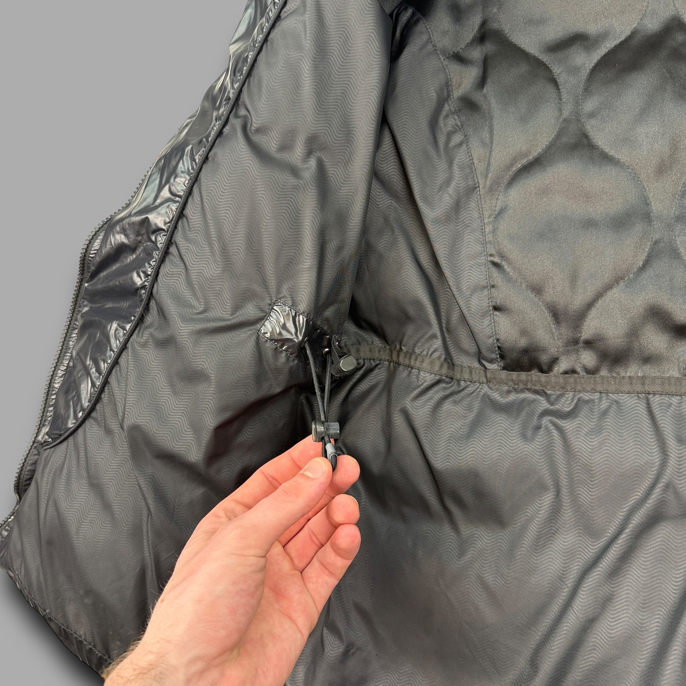 Nike 2000's technical fur hood downfilled shimmer parka jacket (M) wms