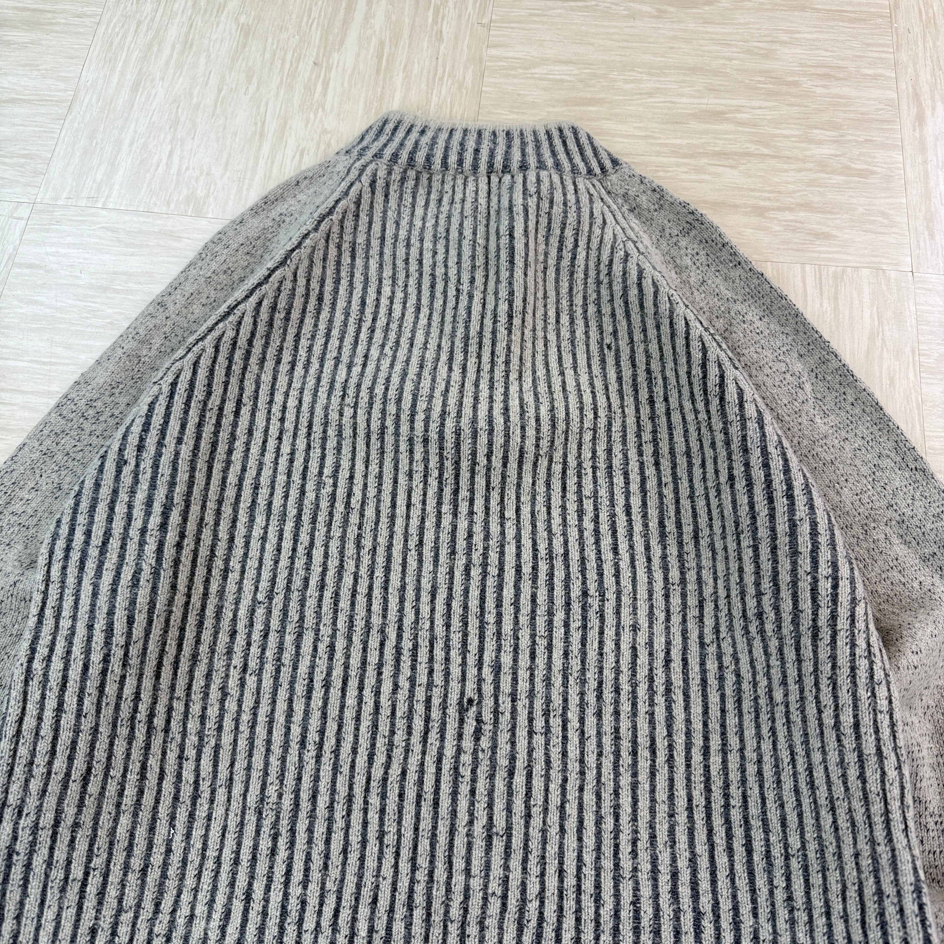 Armani jeans 2000's ribbed wool knit 1/4 zip  (S)
