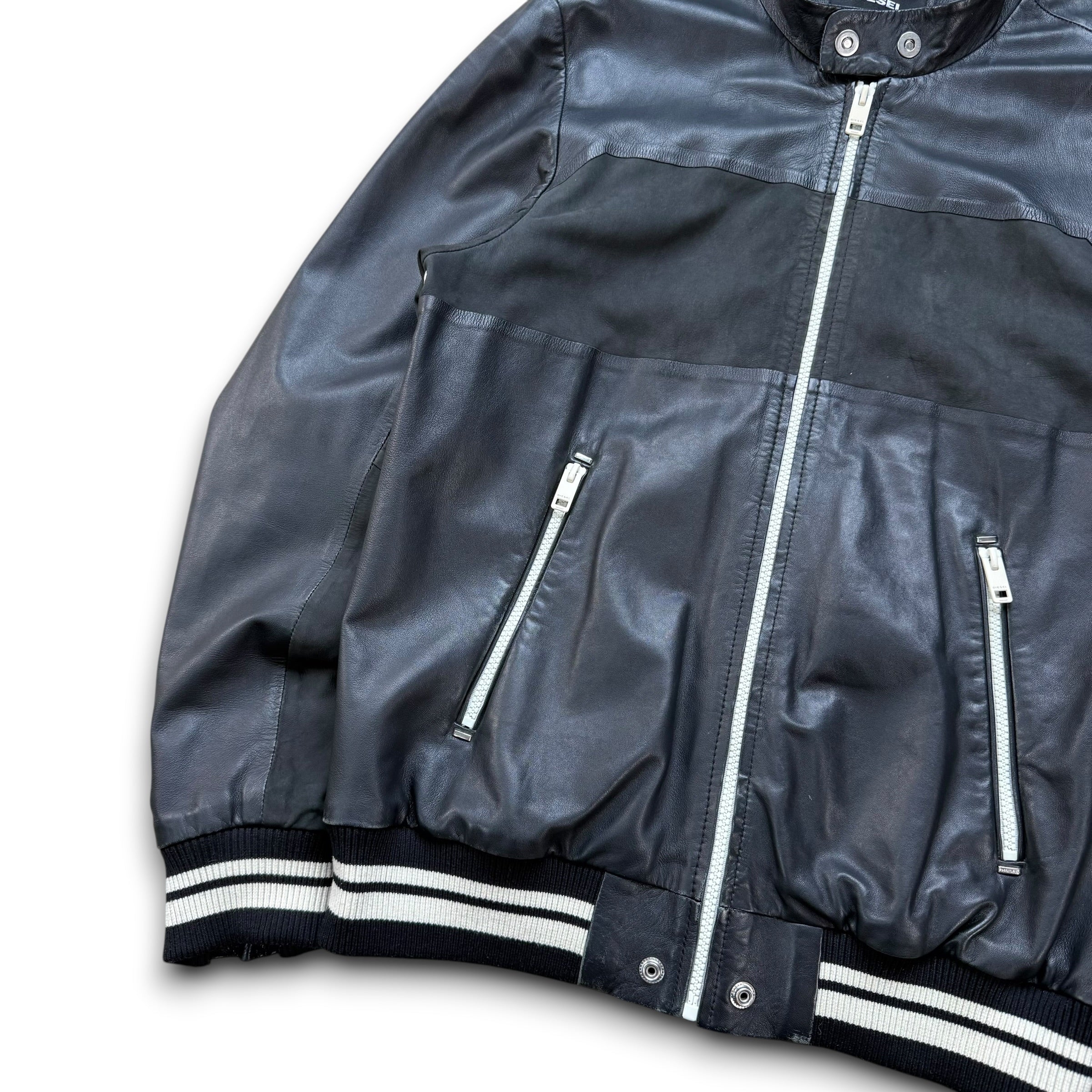 Diesel 2000's lamb skin leather zip up jacket (S)