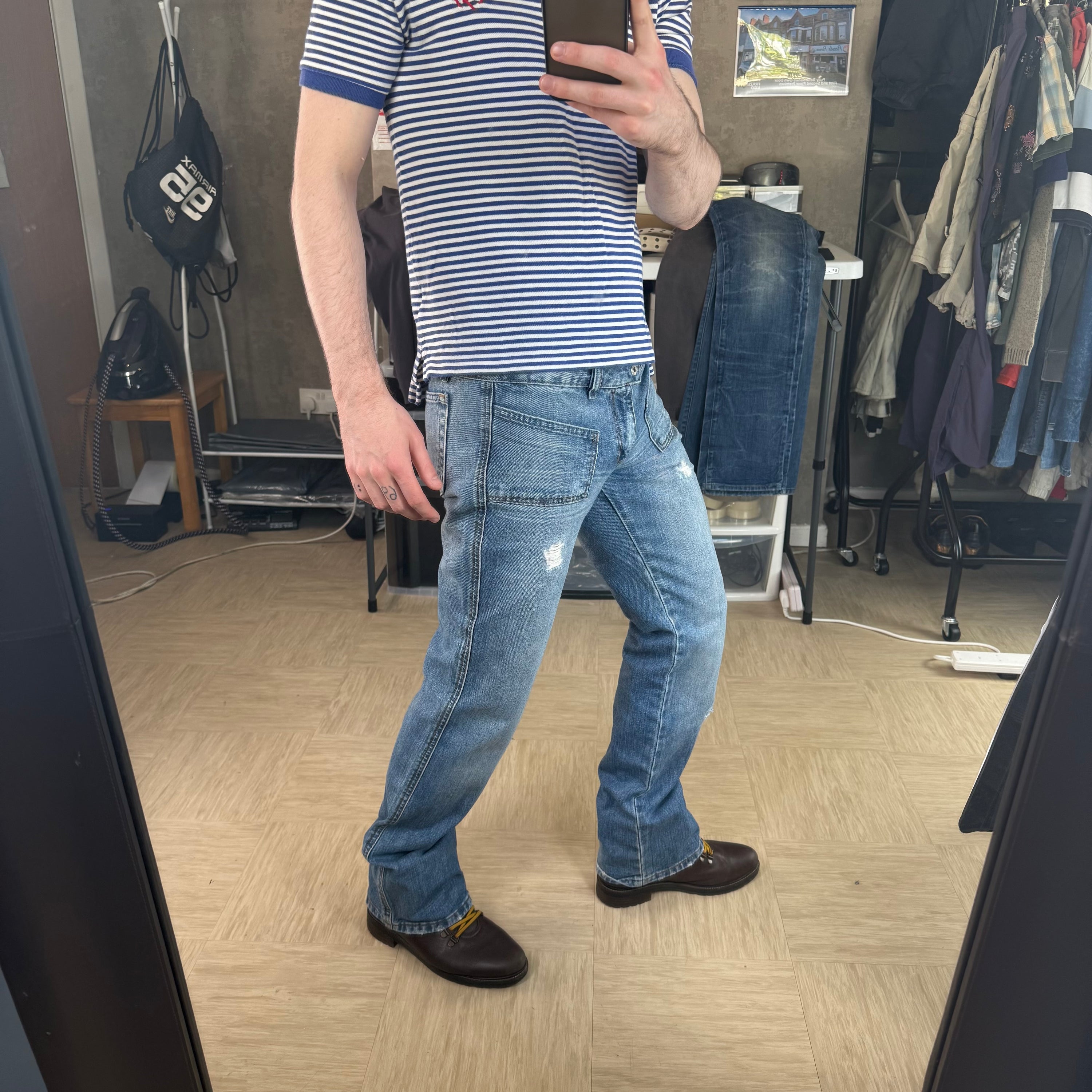 Diesel 2000's relaxed distressed denim bootcut jeans (S)