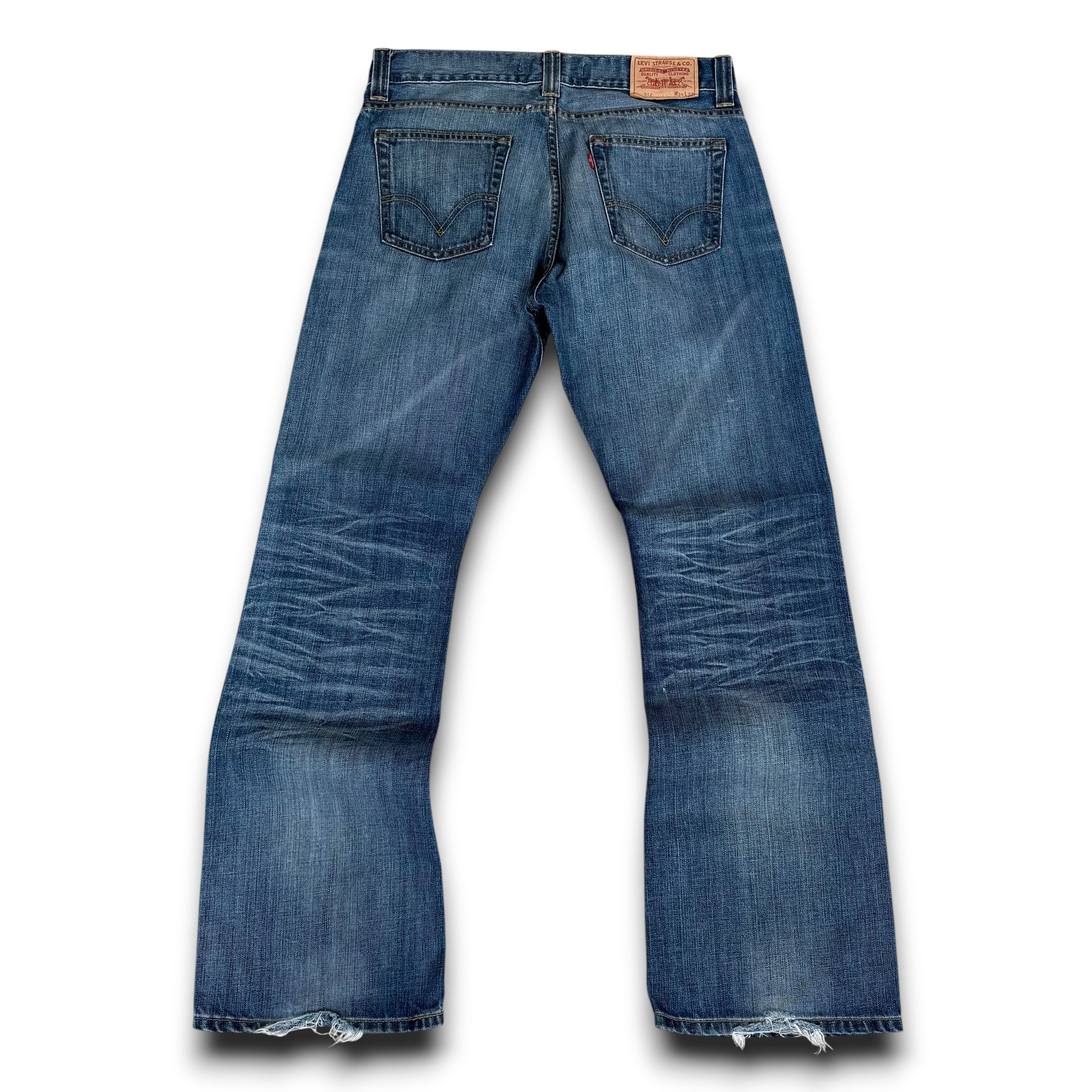 Levi's 512 2000's relaxed fit worn denim bootcut jeans (M-L)