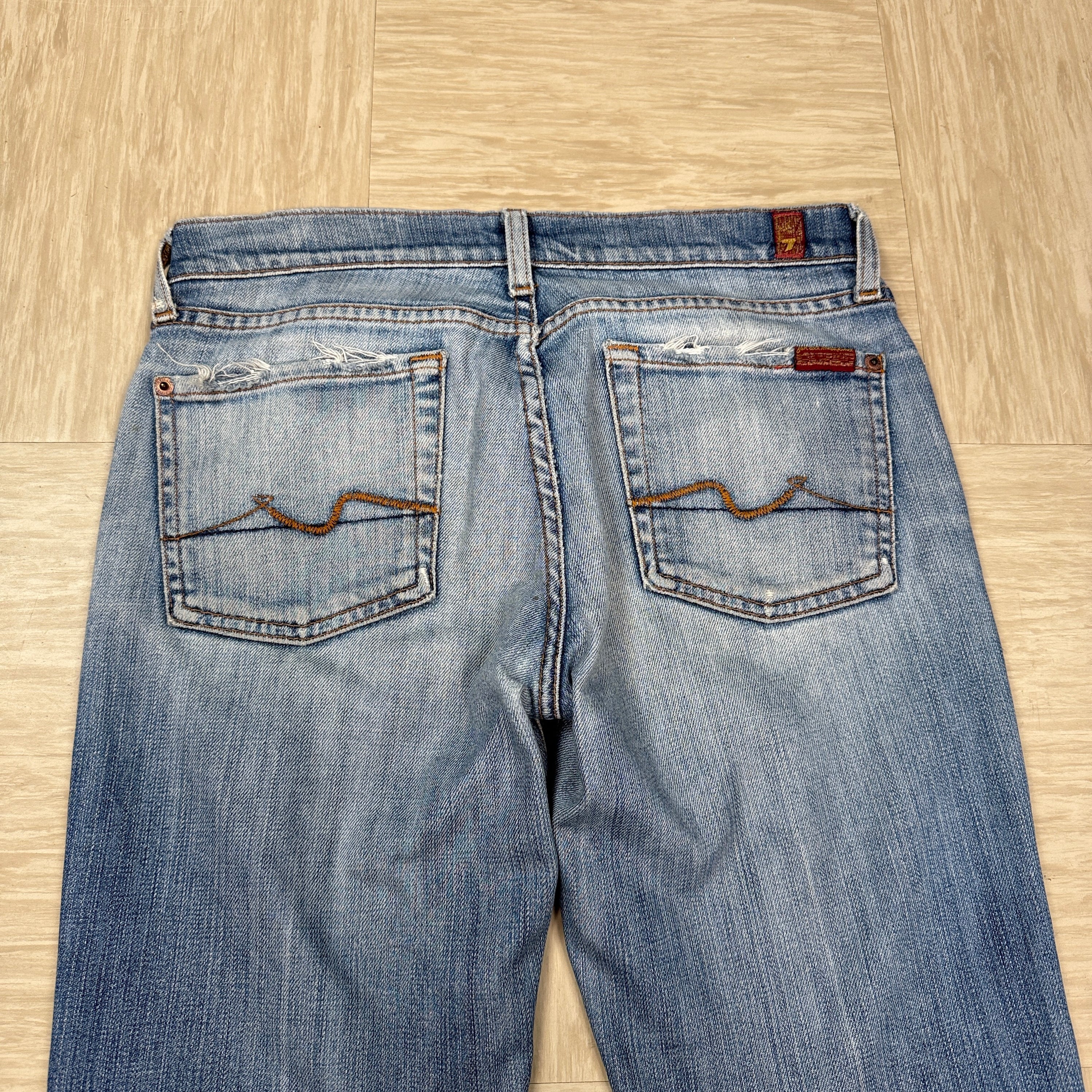 7 for all mankind 2000's distressed denim flare jeans (S)