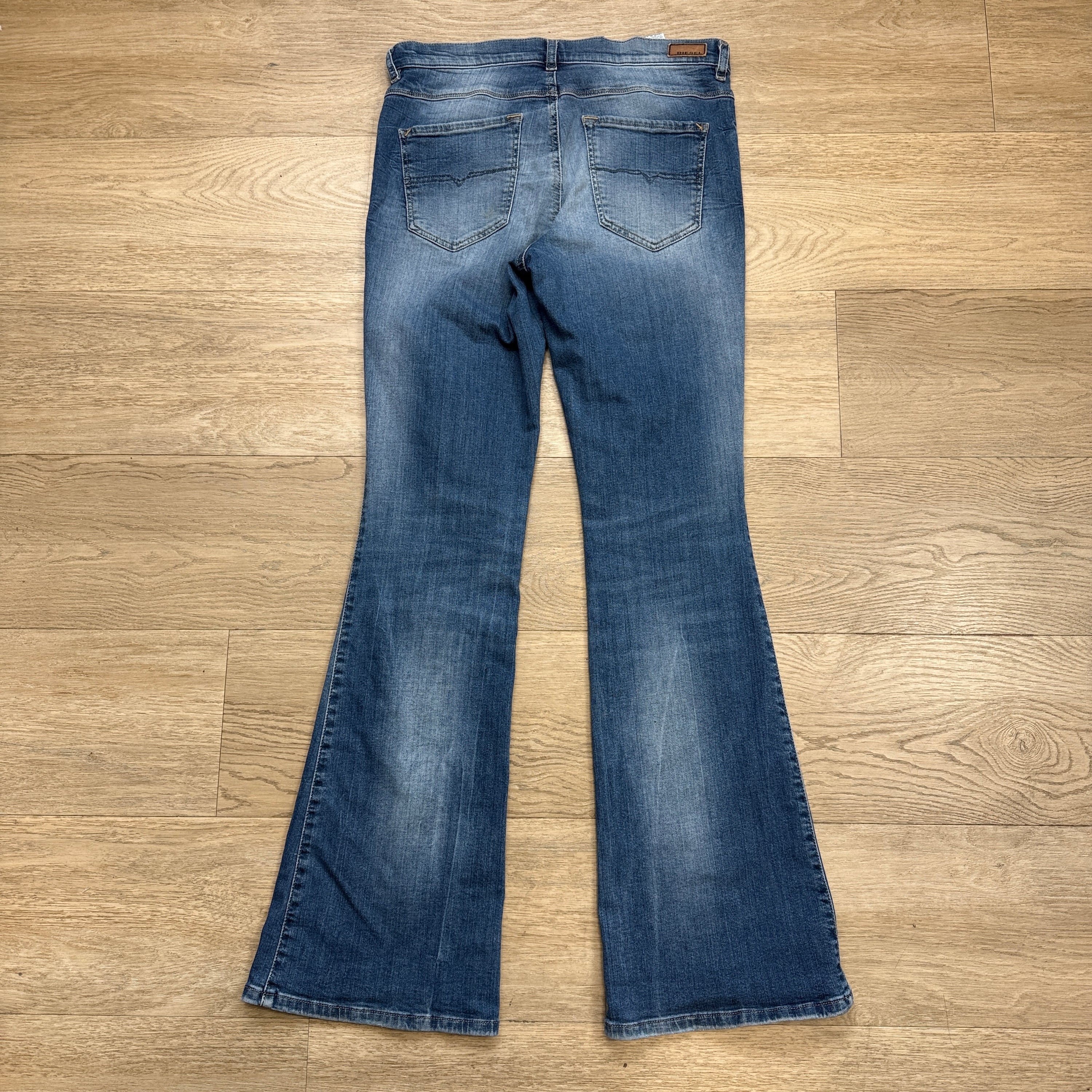 Diesel 2000's slim bootcut stretch washed denim jeans (M) wms
