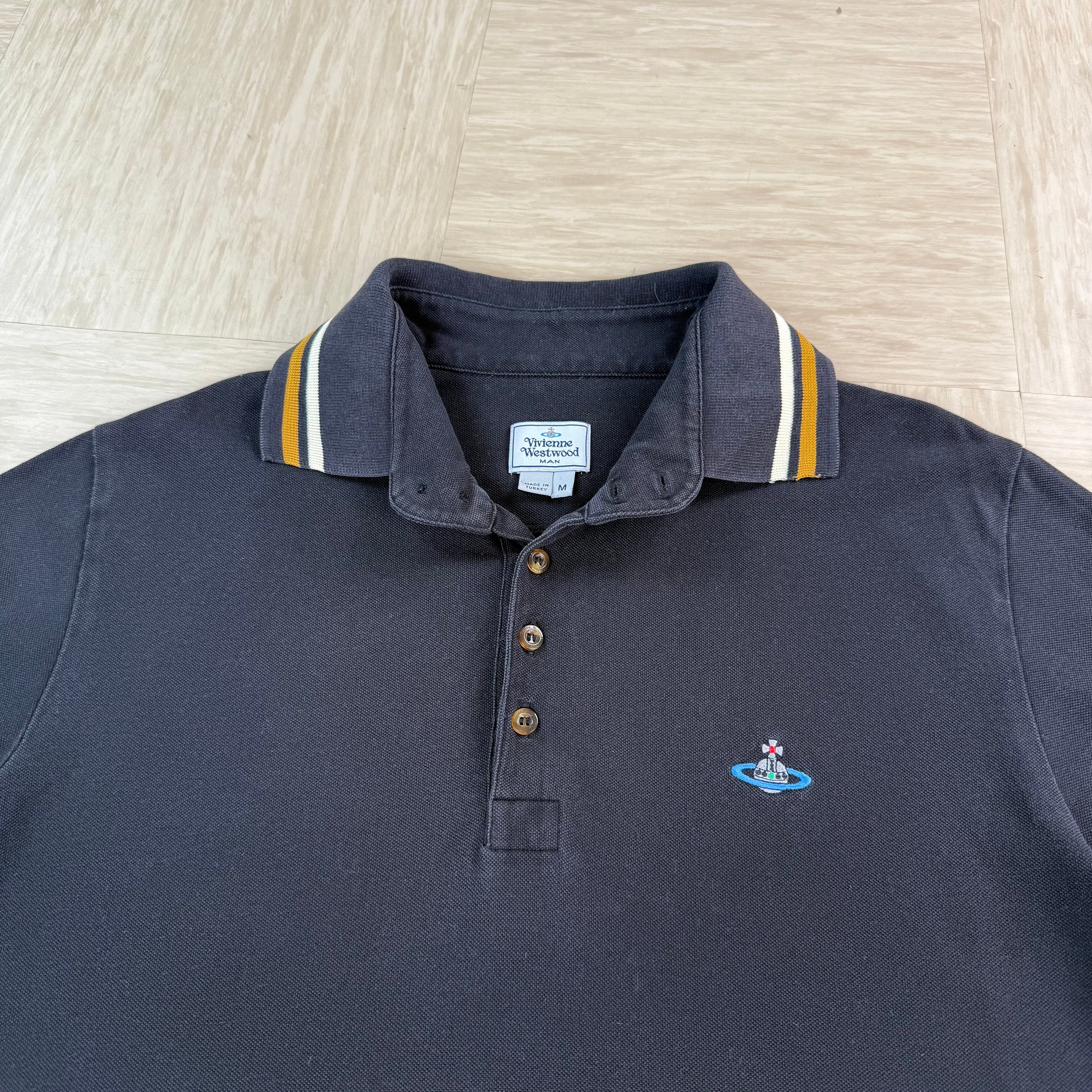 Vivienne Westwood 2000's embroidered button up polo shirt (M)